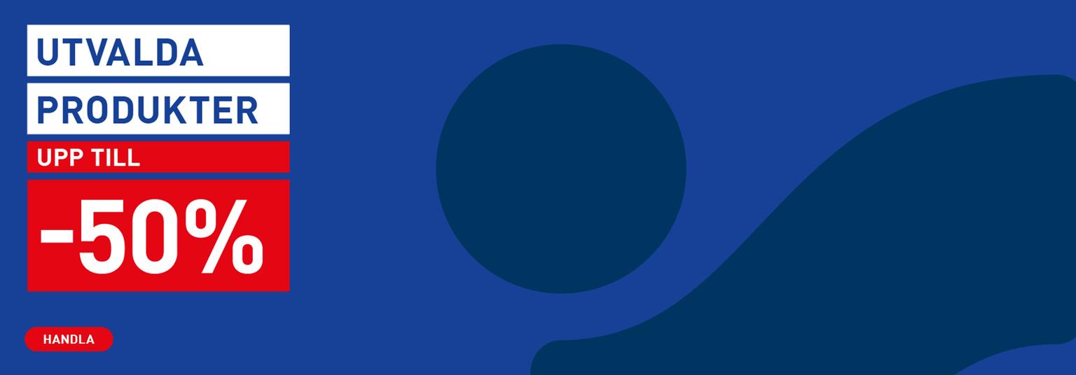 Sale banner: Selected products up to -50%. Shop now.