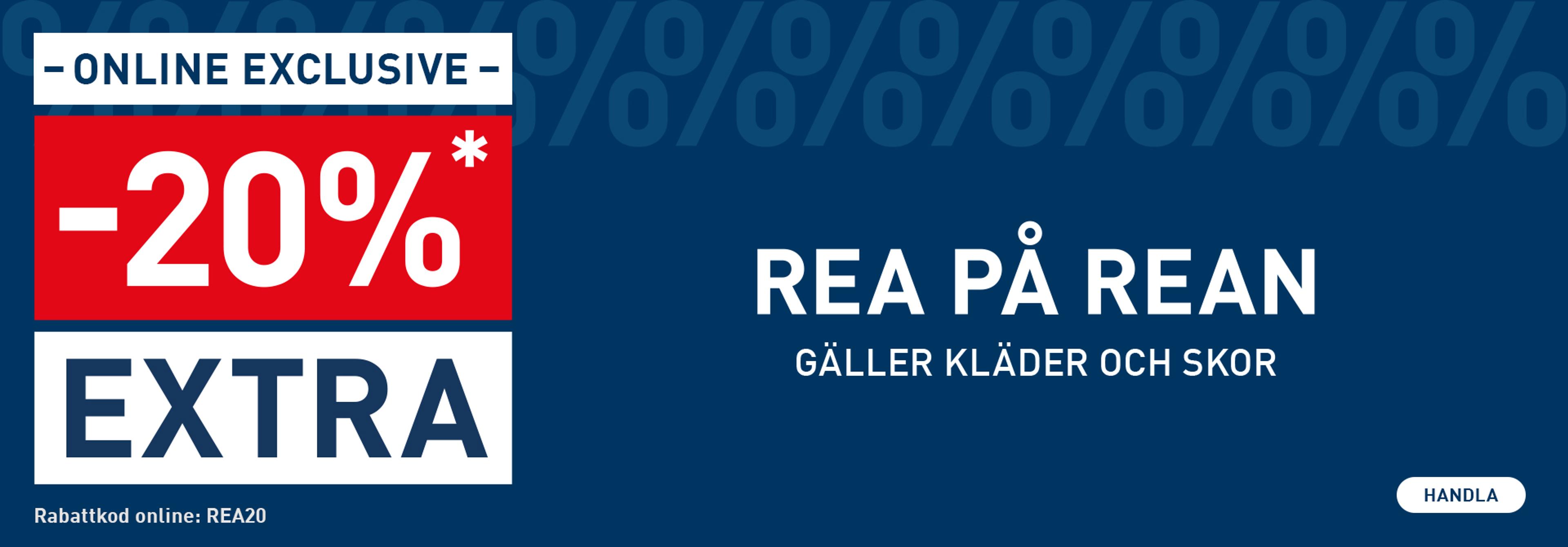 Online exclusive: Extra 20% off sale on sale for clothes and shoes. Discount code: REA20.