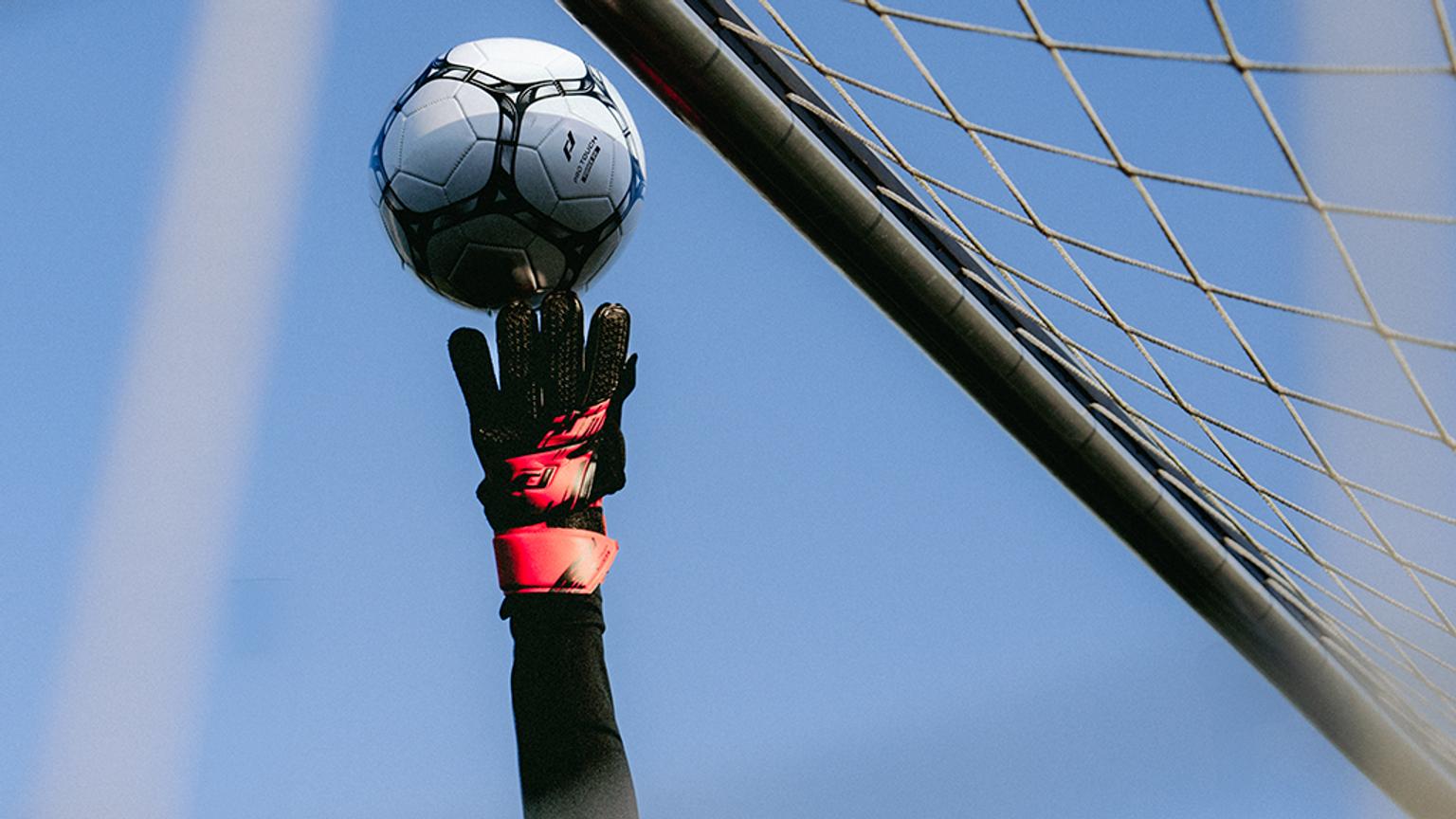 målvakt med handskar