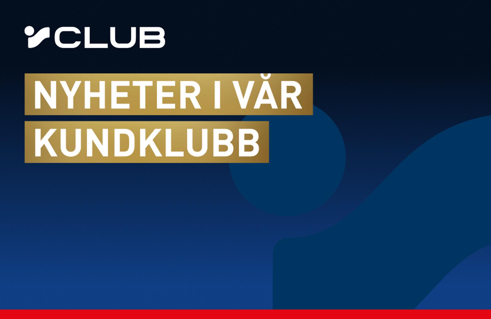 V CLUB logo above the text "NYHETER I VÅR KUNDKLUBB" (News in our customer club).