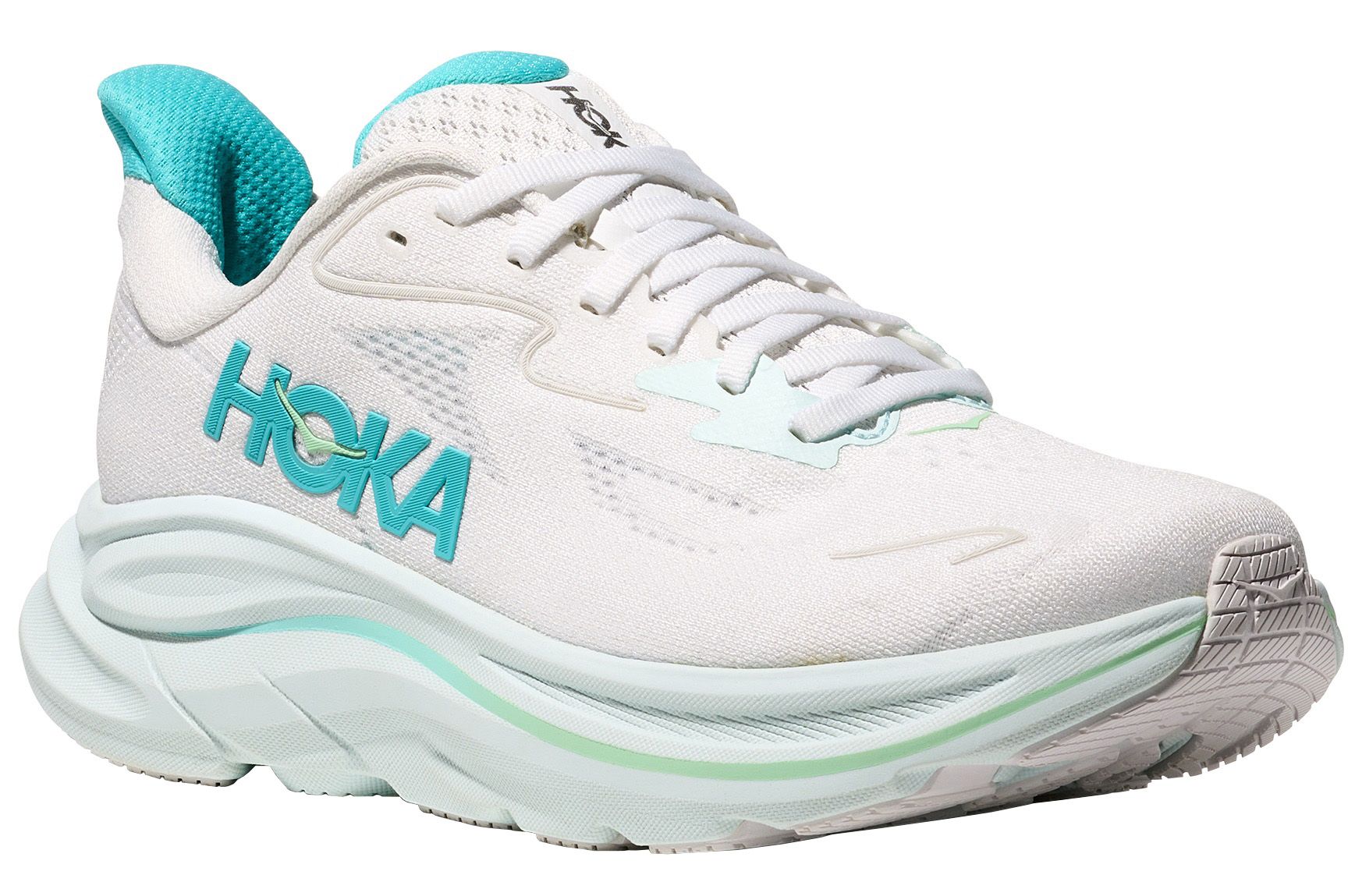 Hoka Clifton 10 W löparsko i färgen White/Cielo Blue
