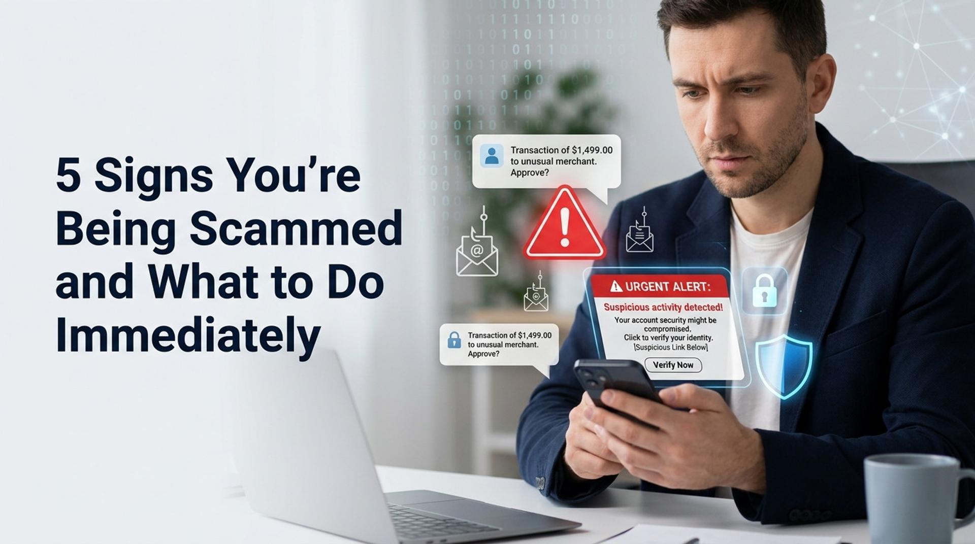 Cover image for: 5 Signs You're Being Scammed and What to Do Immediately
