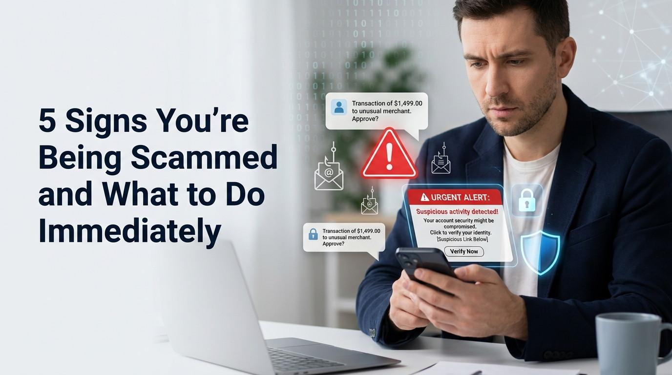 Cover image for: 5 Signs You're Being Scammed and What to Do Immediately