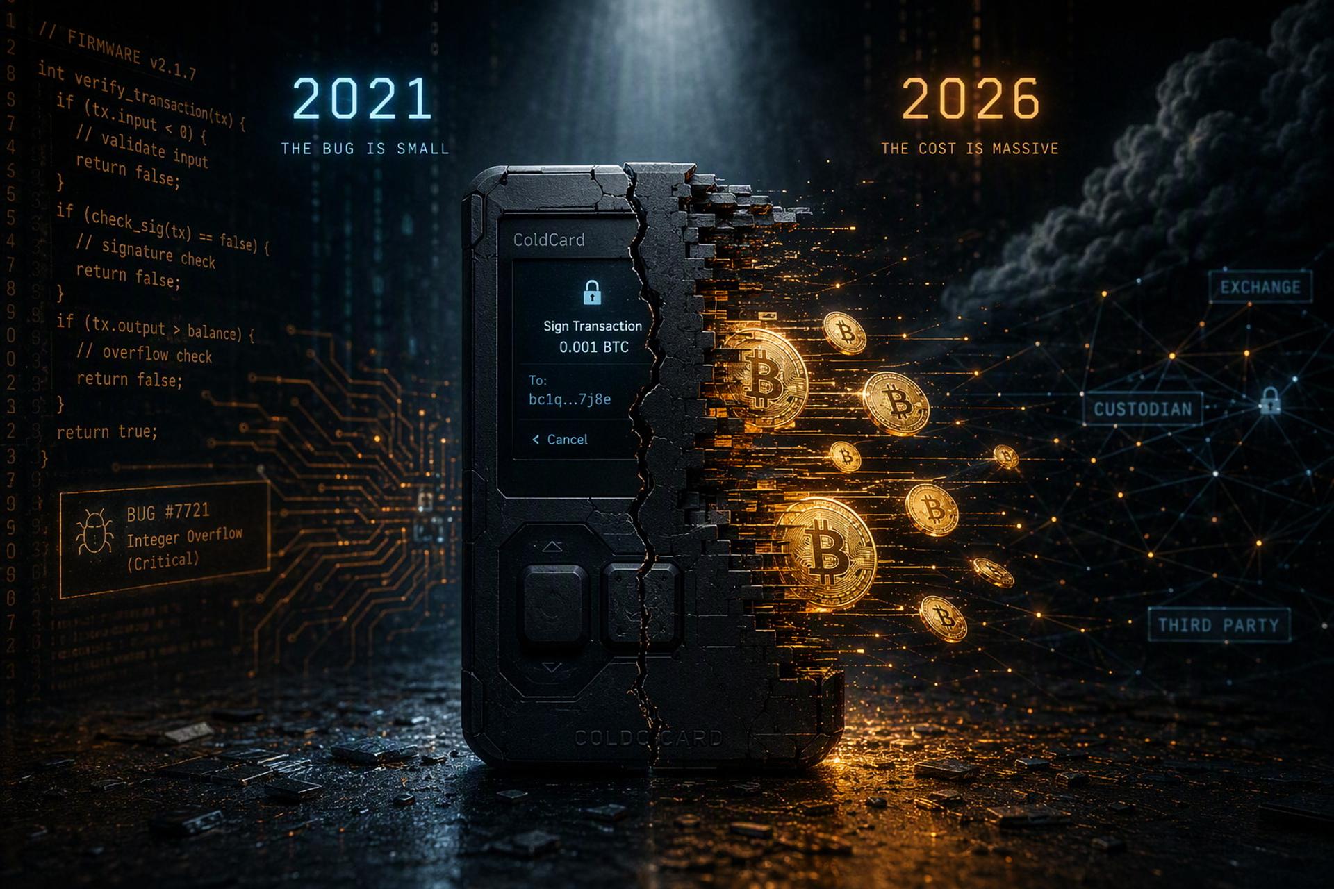 Cover image for: Coldcard Hack Timeline: How a 2021 Firmware Bug Led to 2026 Bitcoin Theft