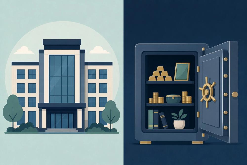 Side-by-side illustration comparing employer-sponsored 401(k) plans and individual IRA accounts
