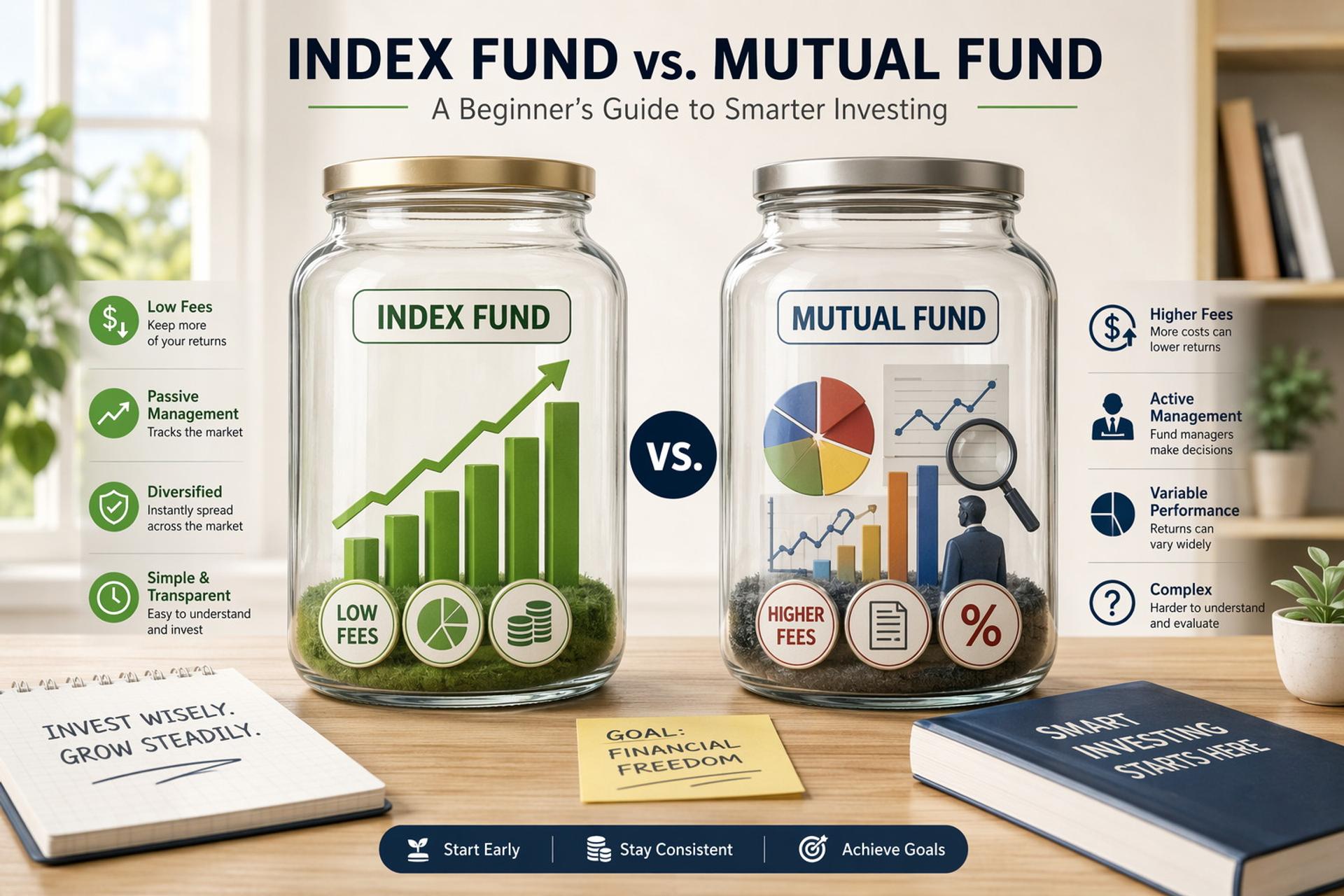 Cover image for: Index Funds vs. Mutual Funds: A Beginner's Guide to What Actually Differs