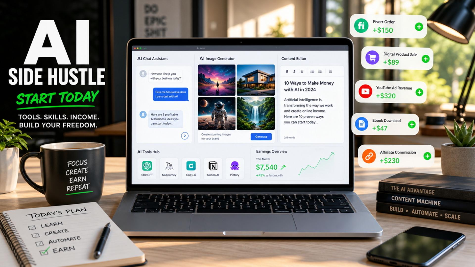 Cover image for: 15 Quick AI Gigs For Extra Income You Can Start Today