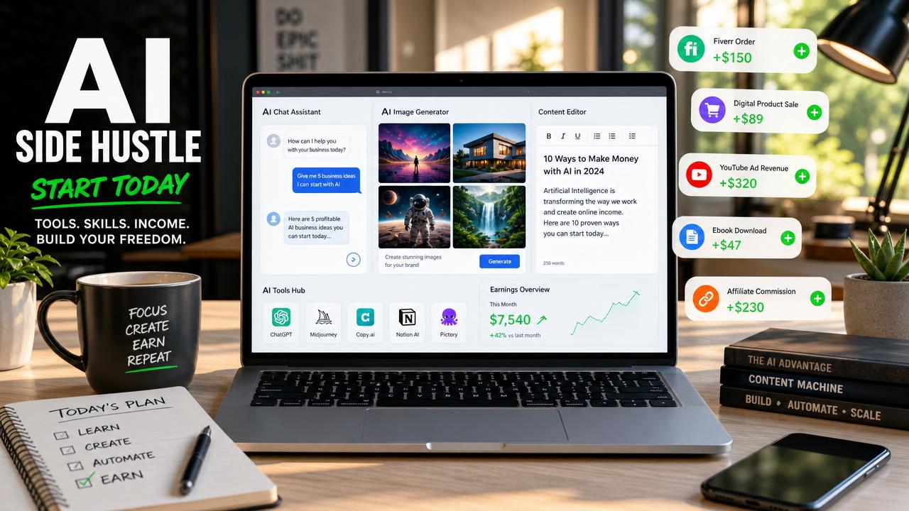 Cover image for: 15 Quick AI Gigs For Extra Income You Can Start Today
