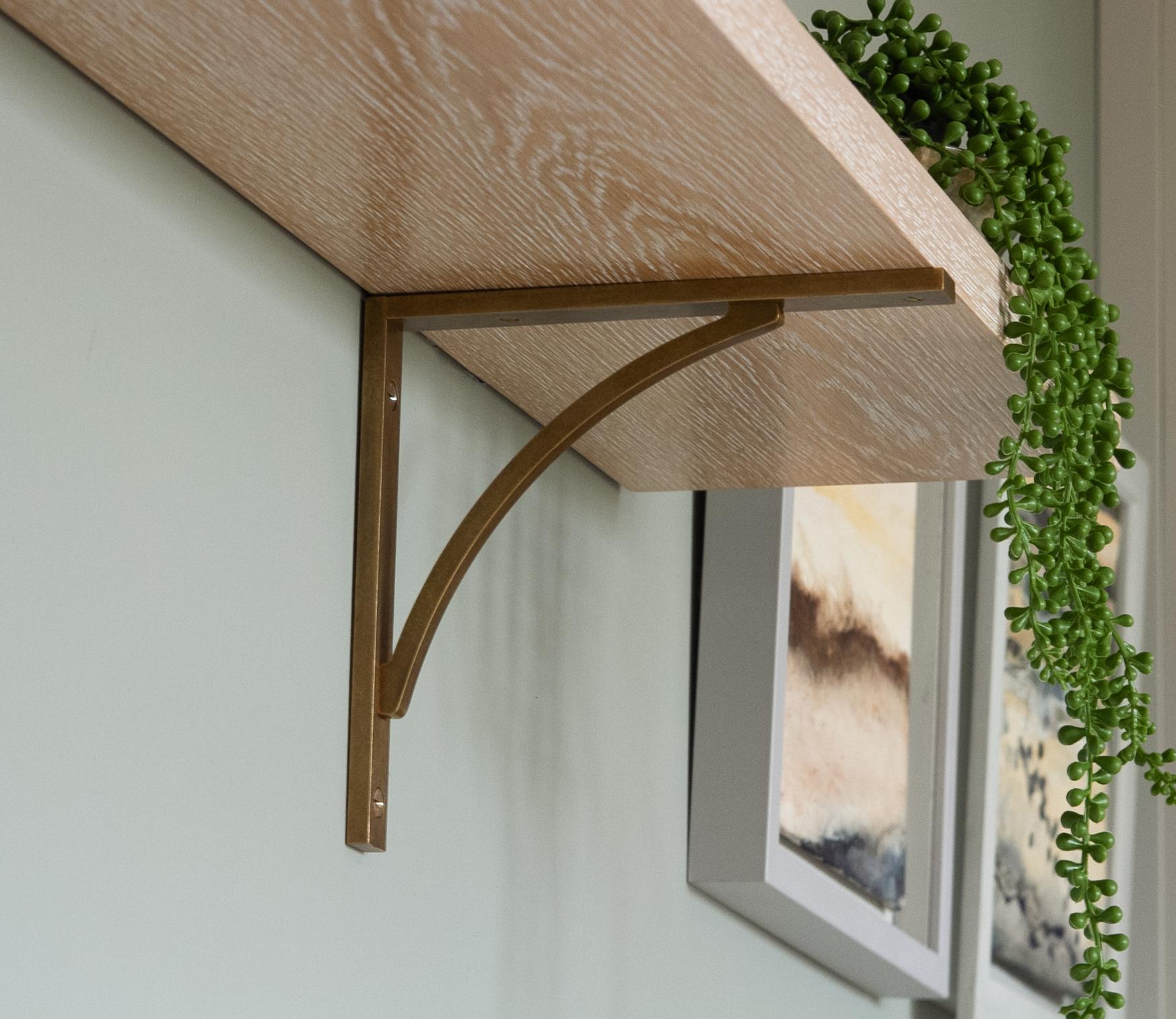 Solid Timber Shelf with Brackets