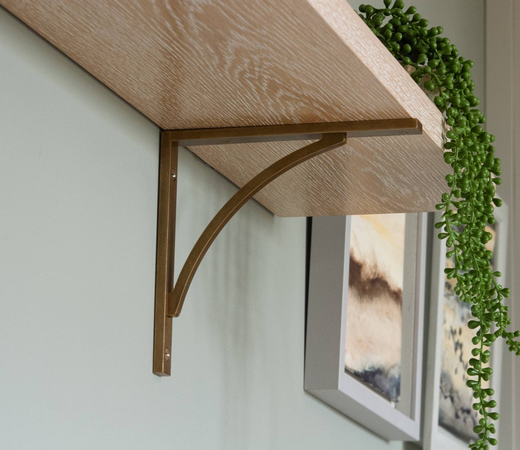 Solid Timber Shelf with Brackets