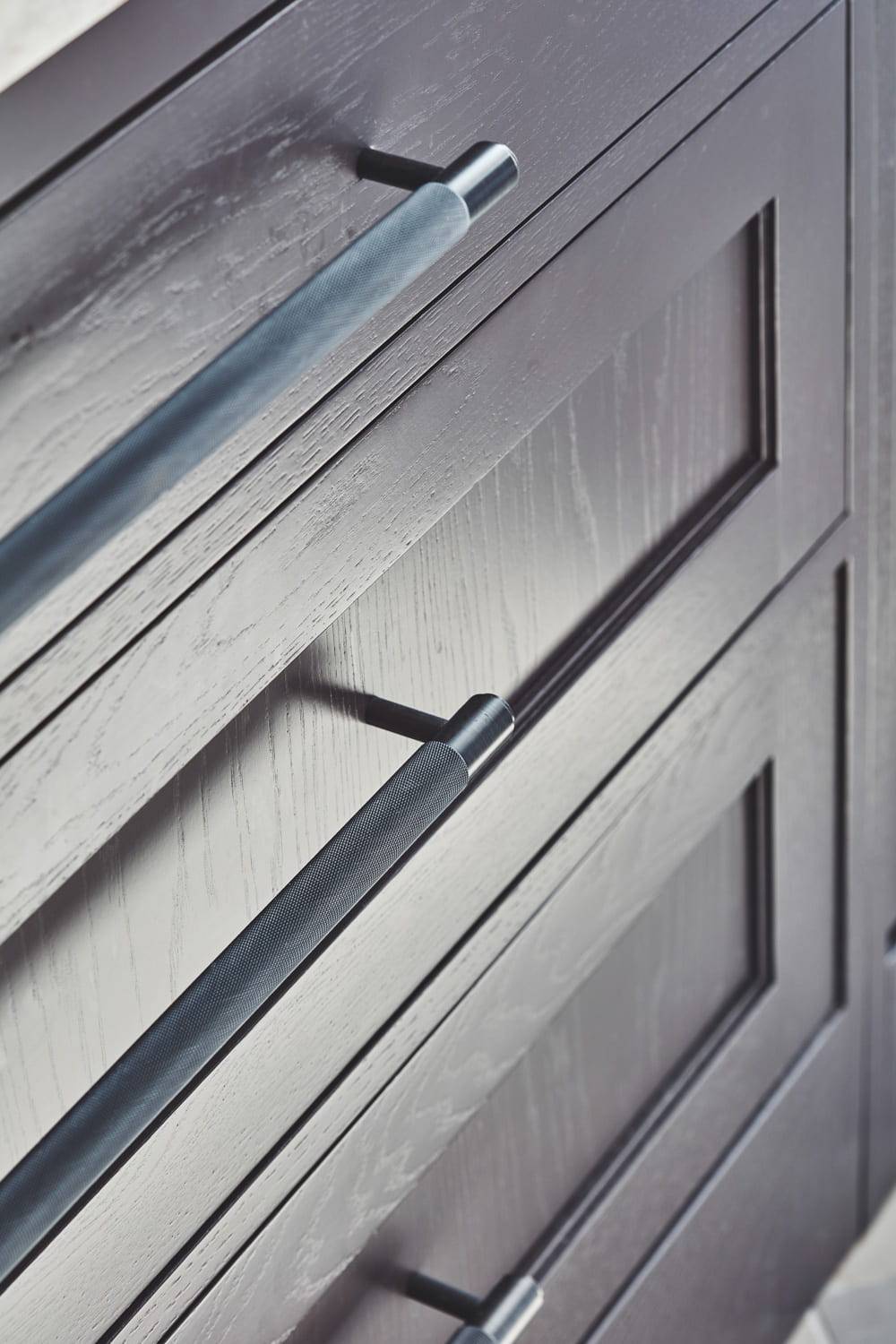 blue shaker door close-up