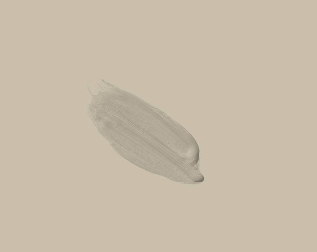 A single brushstroke of Felbrigg Stone paint on a slightly lighter Grey background. The paint appears smooth and slightly textured, with soft edges.