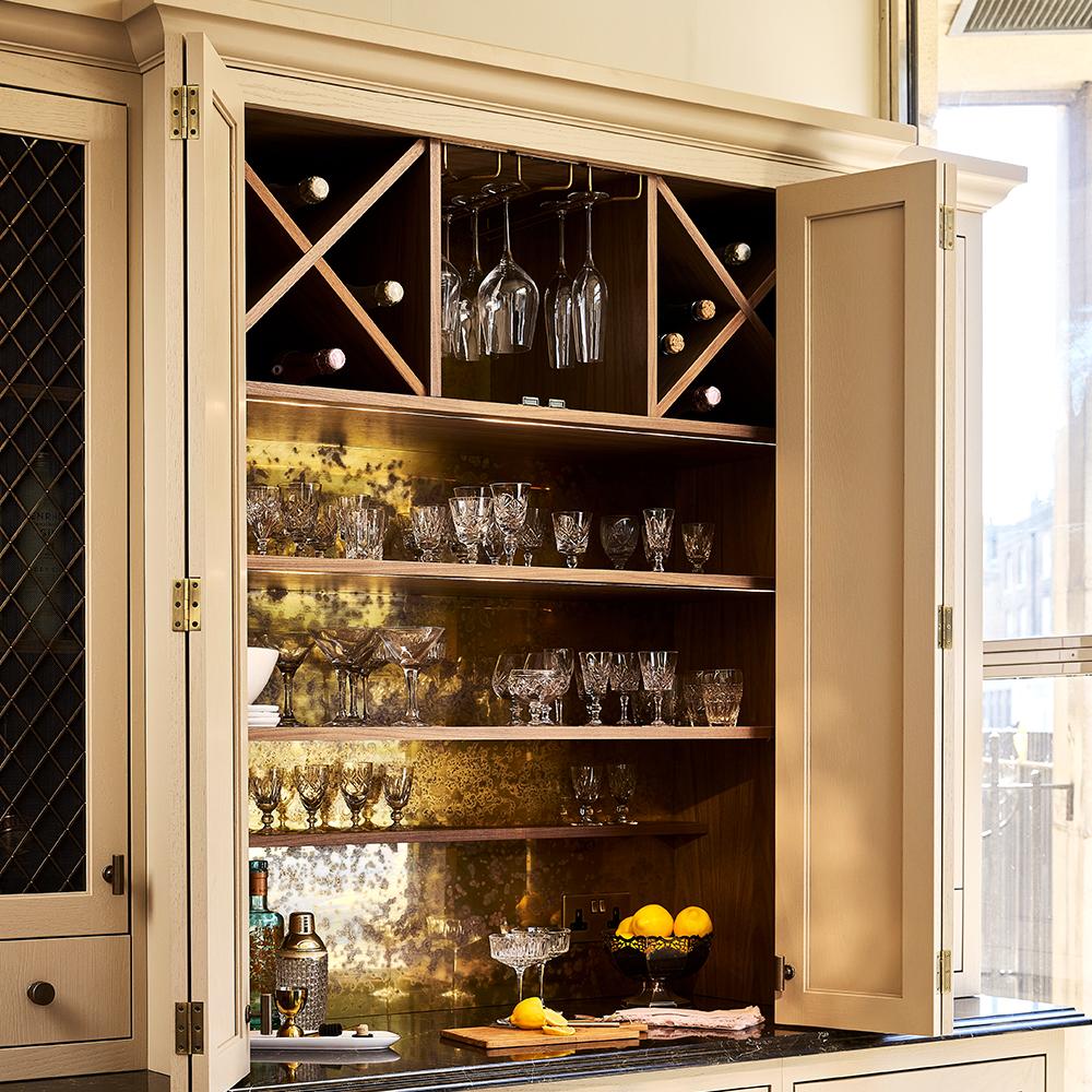Walnut and Brass bar