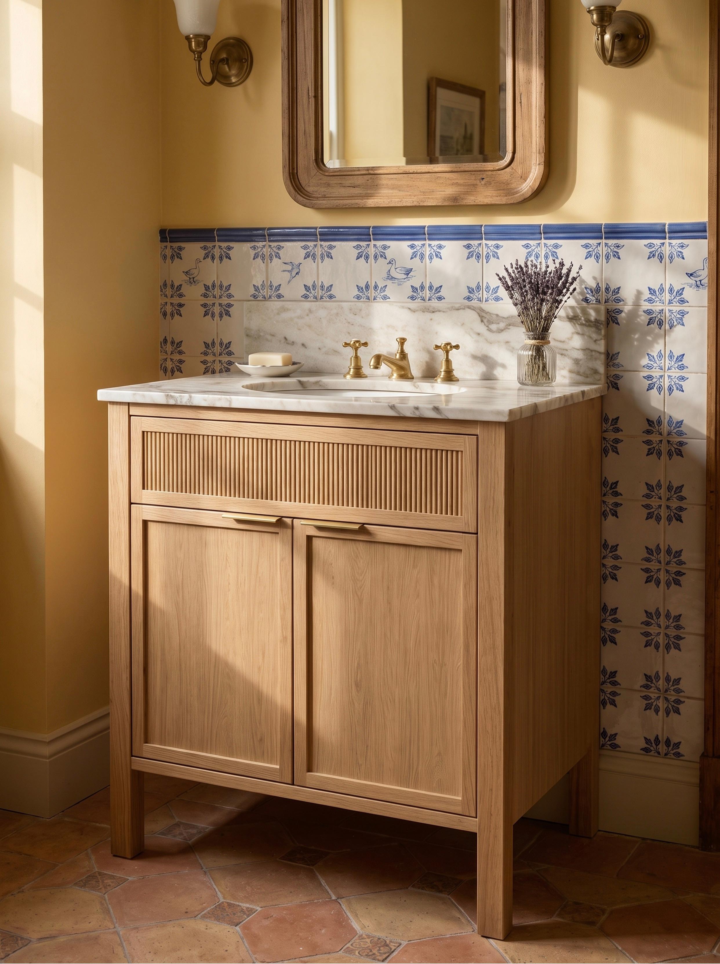 Farringdon Single Basin Oak Angled