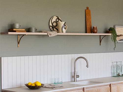 Solid Timber Shelf with Brackets