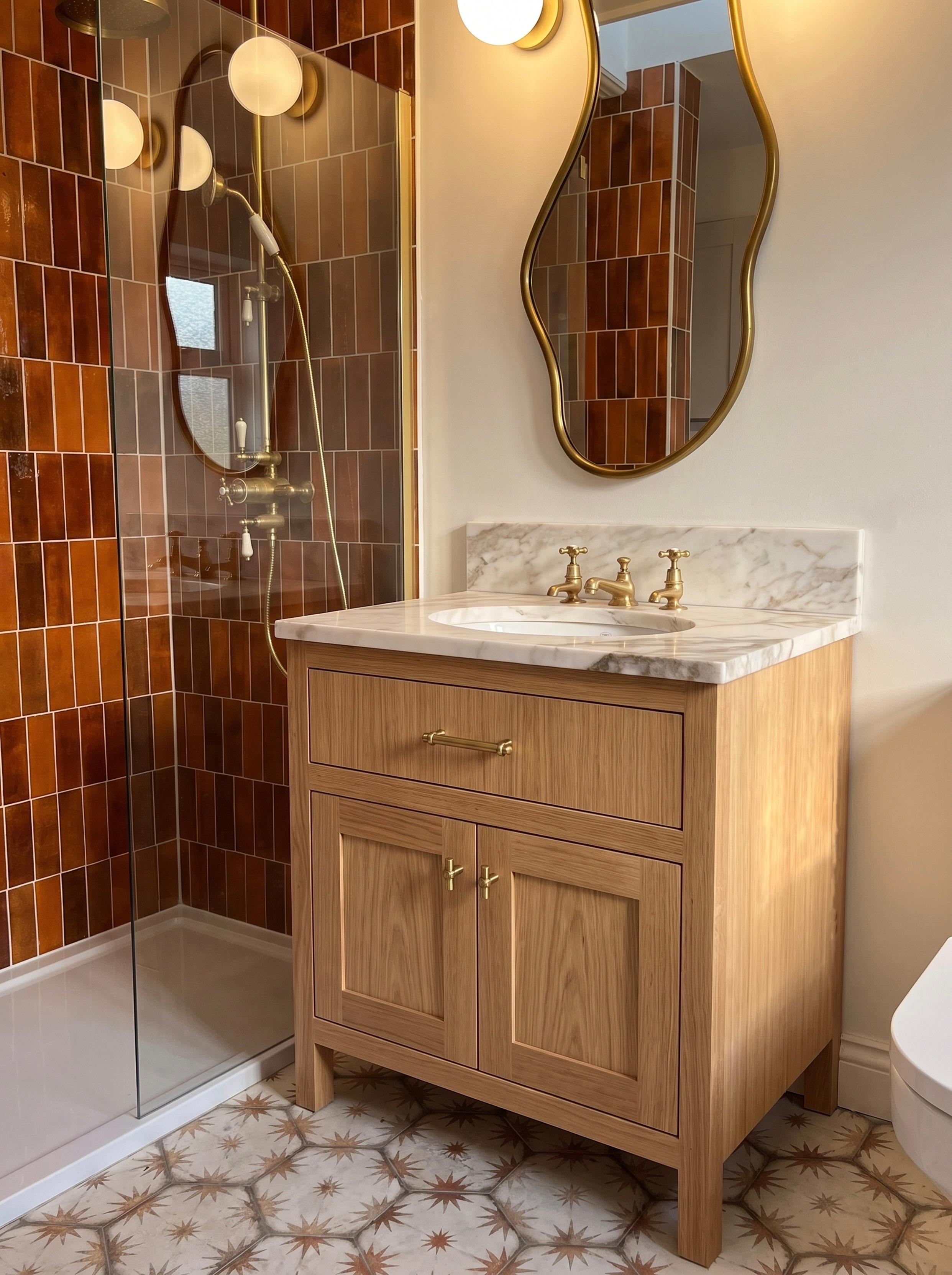Langham Single Basin Oak Angled