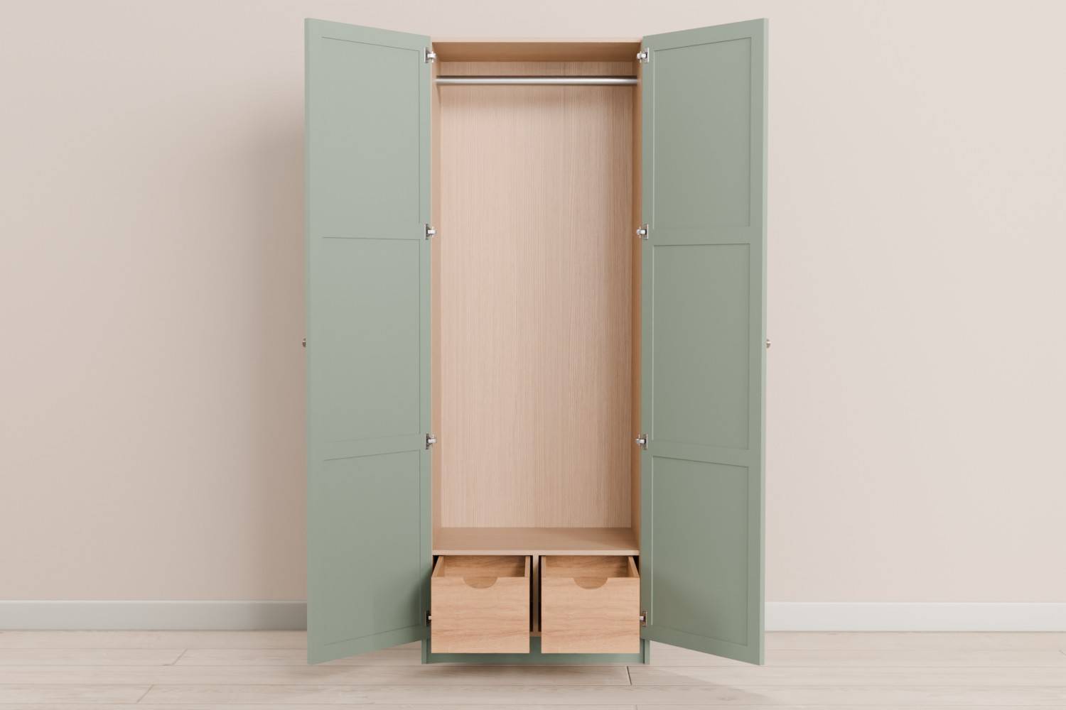 Bespoke Double Wardrobe with 2 Drawers
