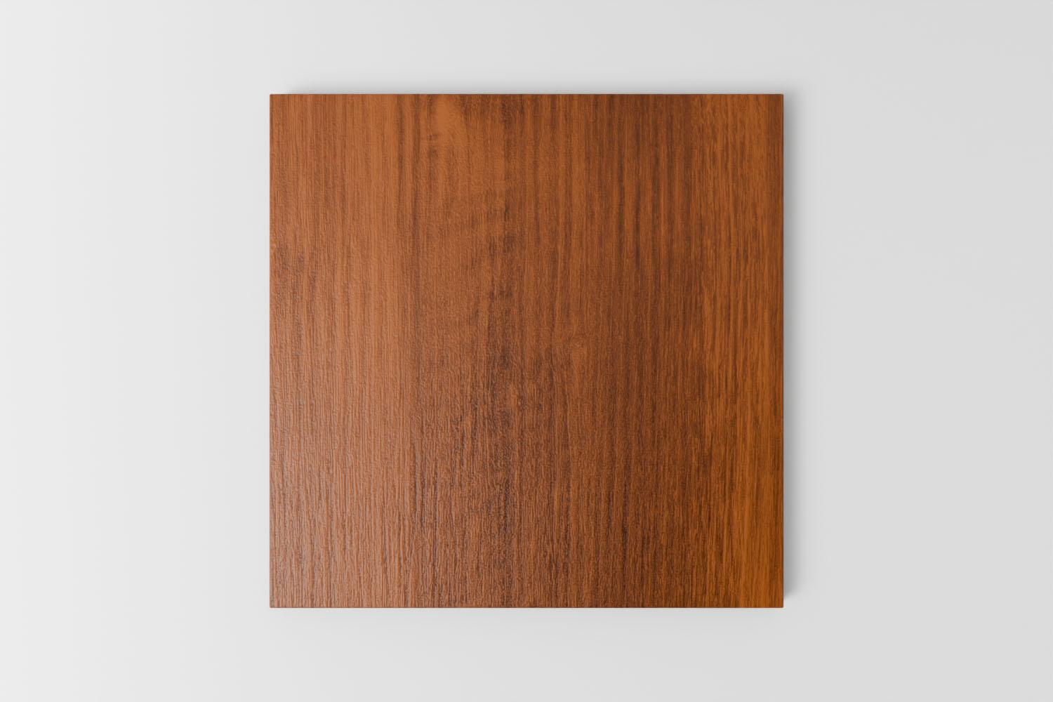 red stained oak sample