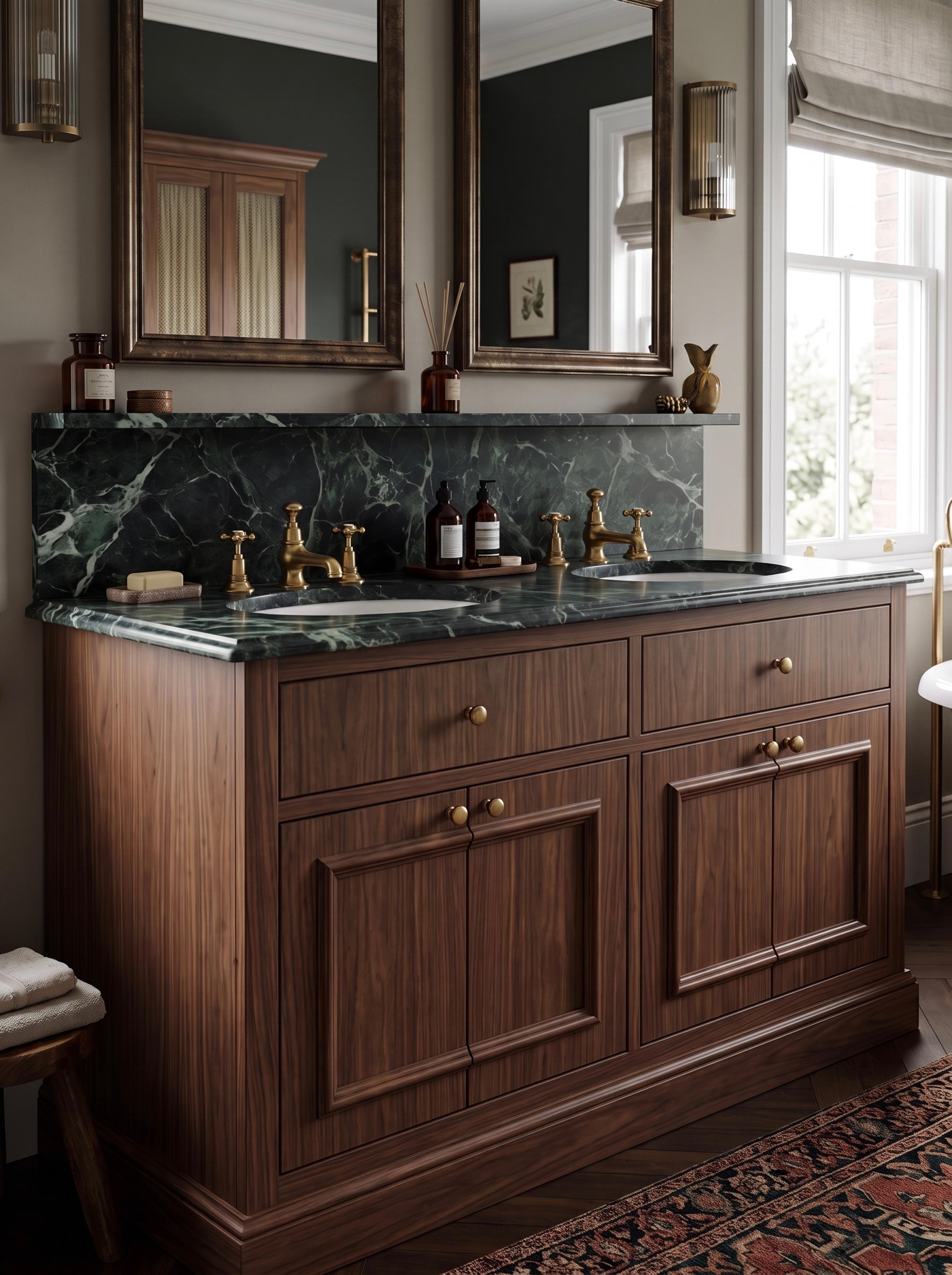 Onslow Double Basin Walnut Angled