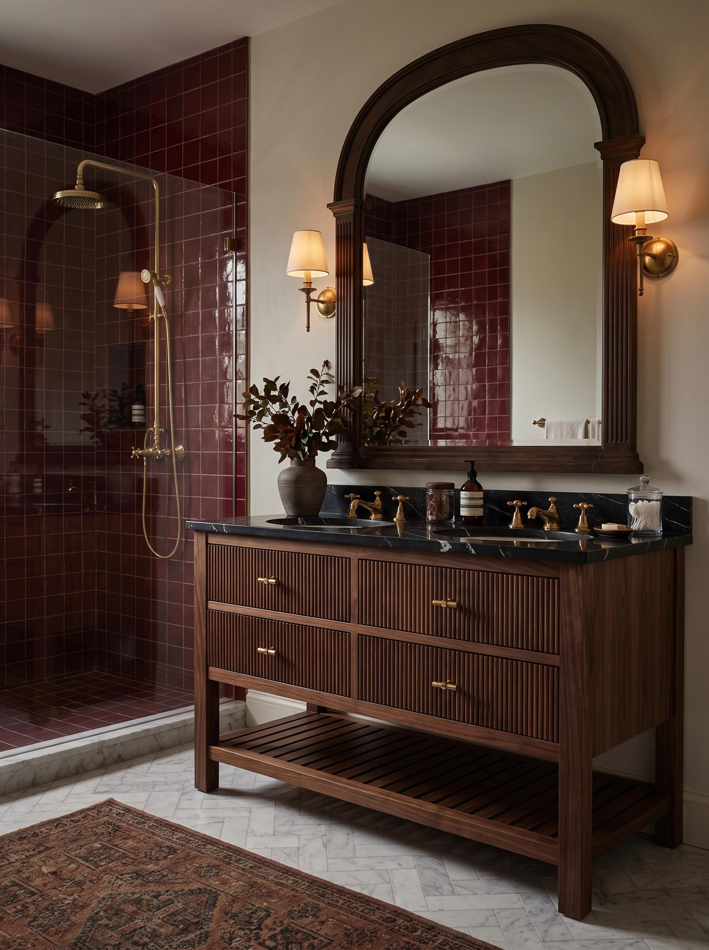 Chilton Double Basin Walnut Angled