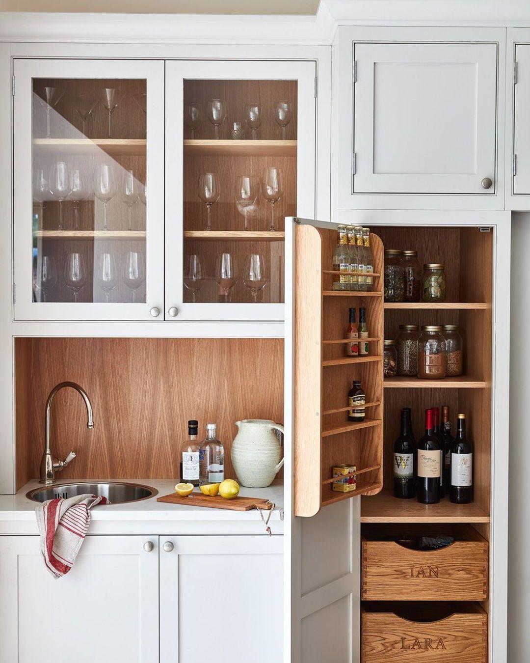 Larder cupboard open