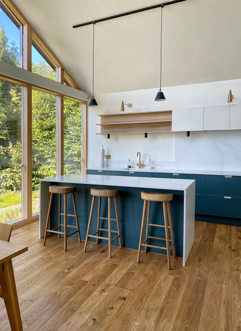 dark blue ladbroke handleless kitchen