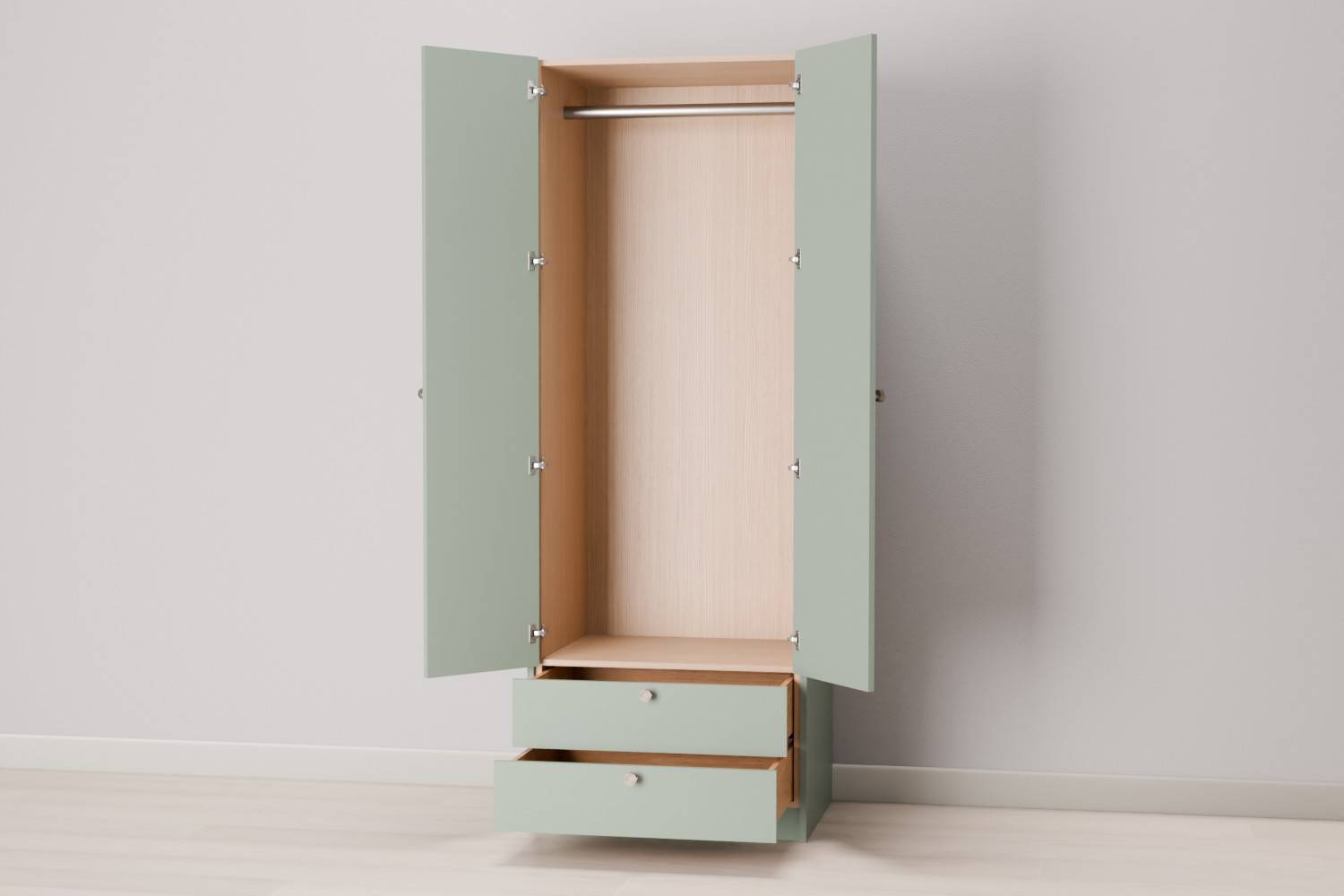 Bespoke Double Wardrobe with 2 Drawers