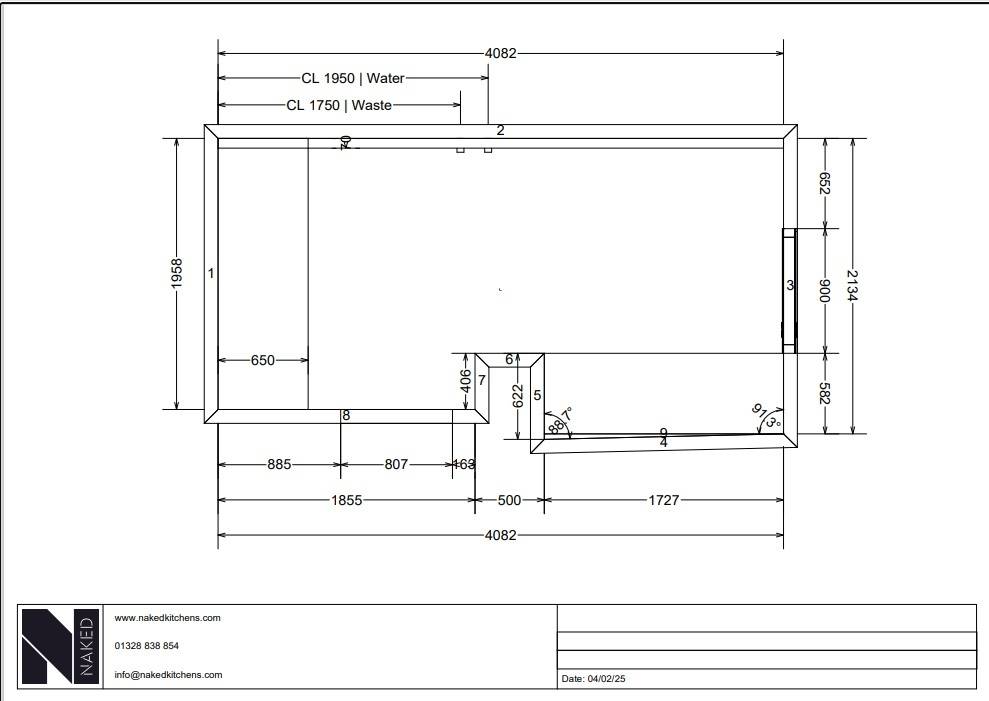 example CAD kitchen floor plan