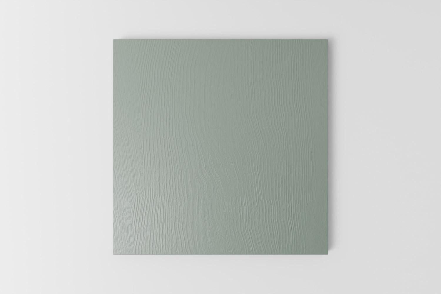 Picture of a square sample painted with a visible grain in Naked Kitchen's Marsh Green green colour