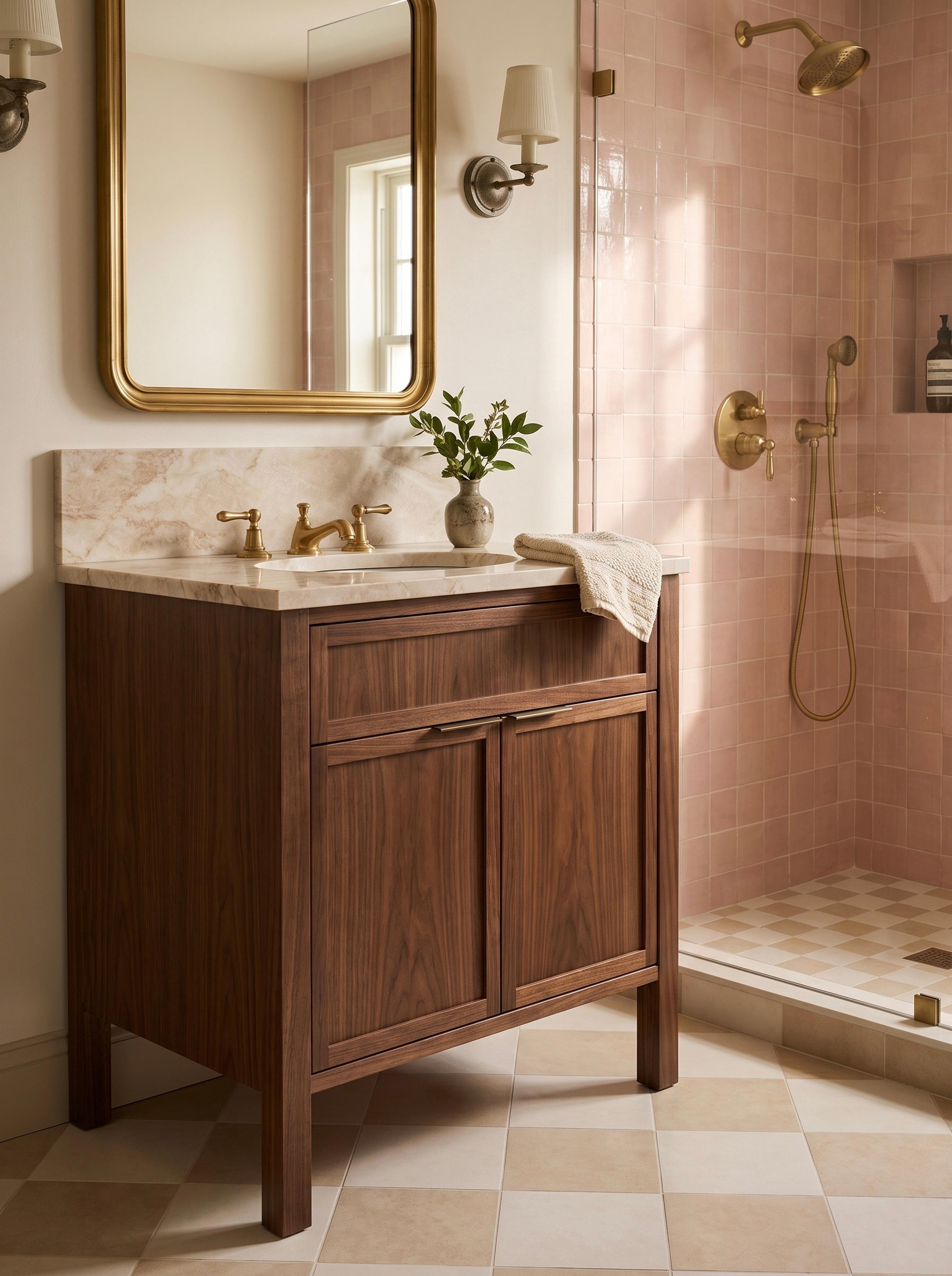 Mayfair Single Basin Walnut Angled
