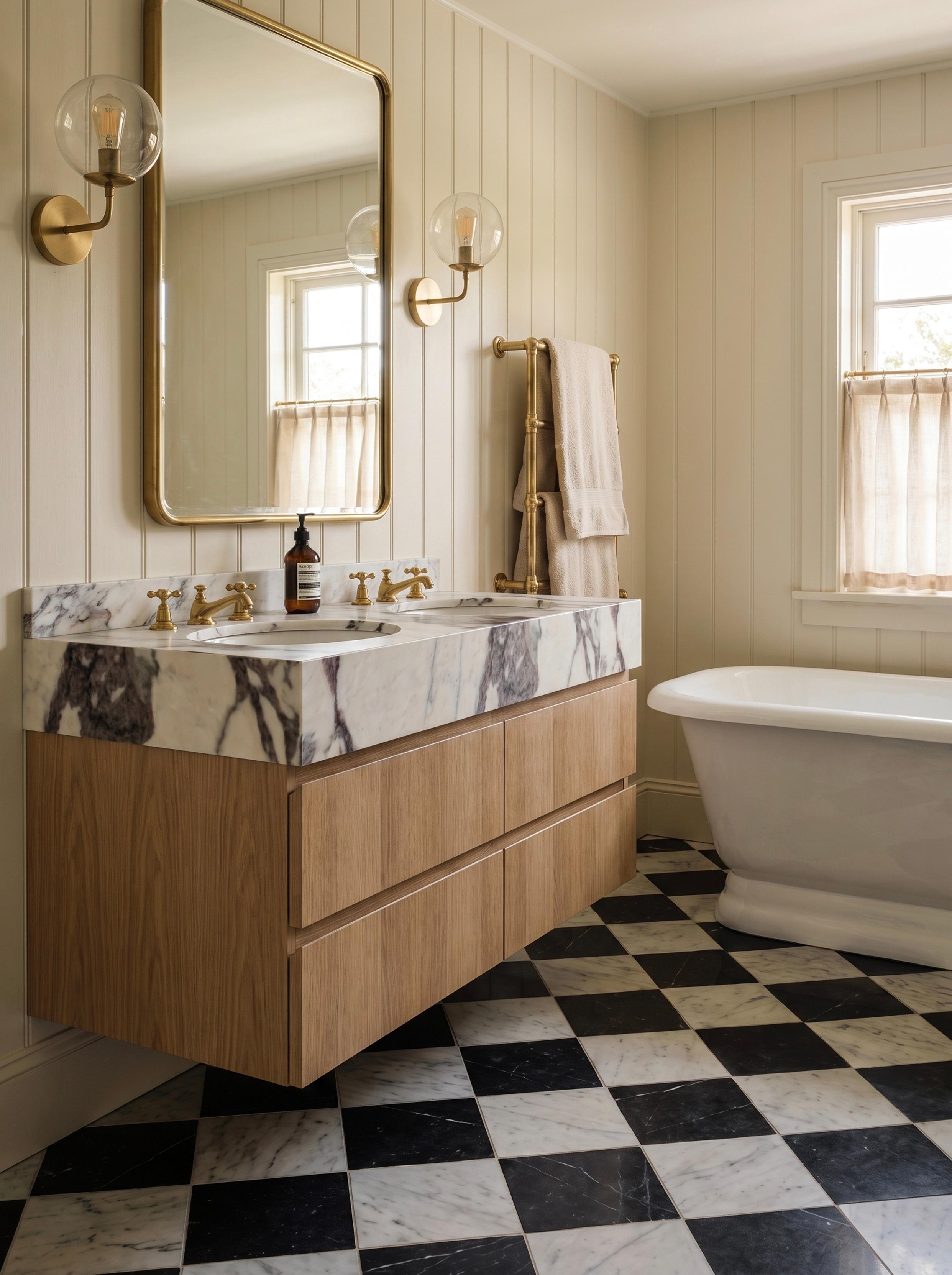 Pembroke Double Basin Oak Angled
