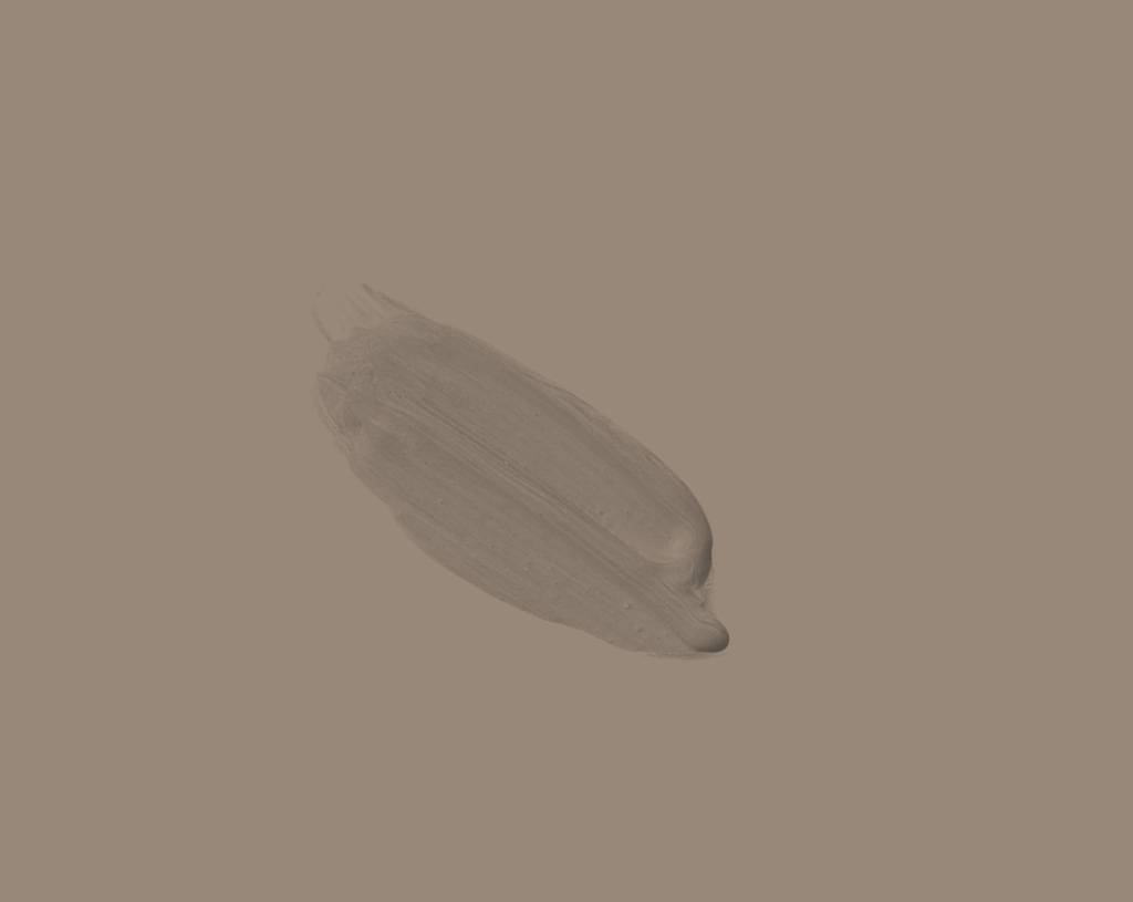 A single brushstroke of Flint paint on a slightly lighter Grey background. The paint appears smooth and slightly textured, with soft edges.