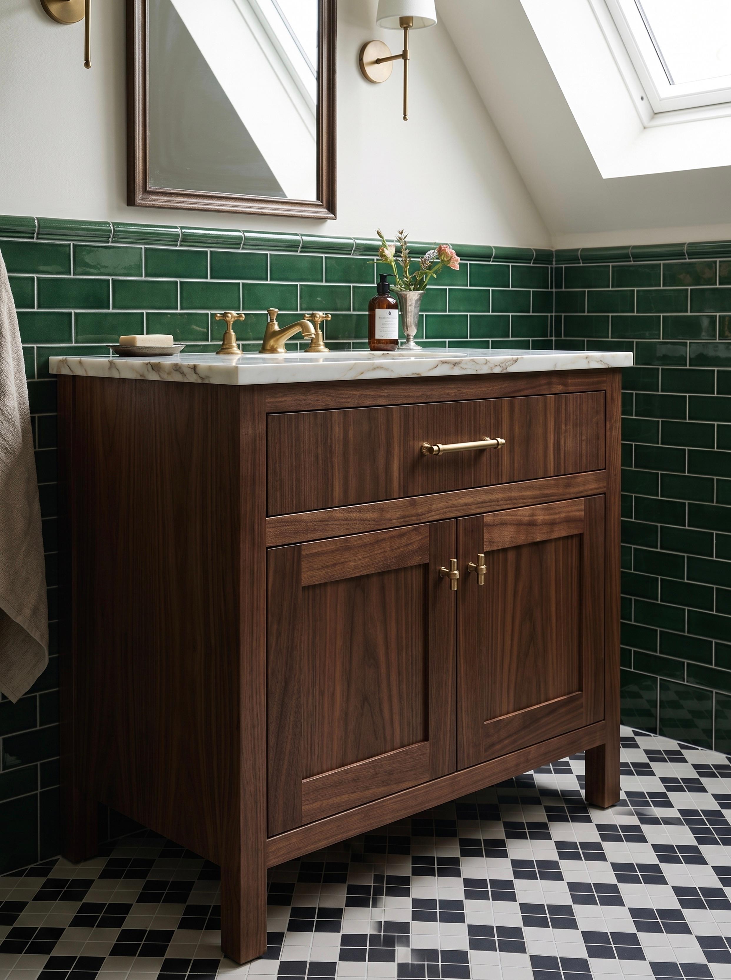 Langham Single Basin Walnut Angled