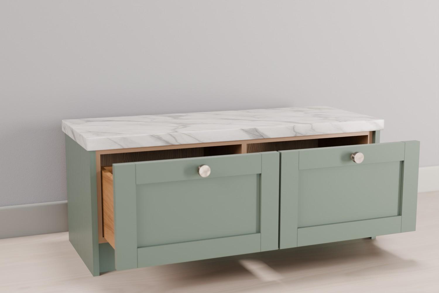 Double Drawer Bench Cabinet