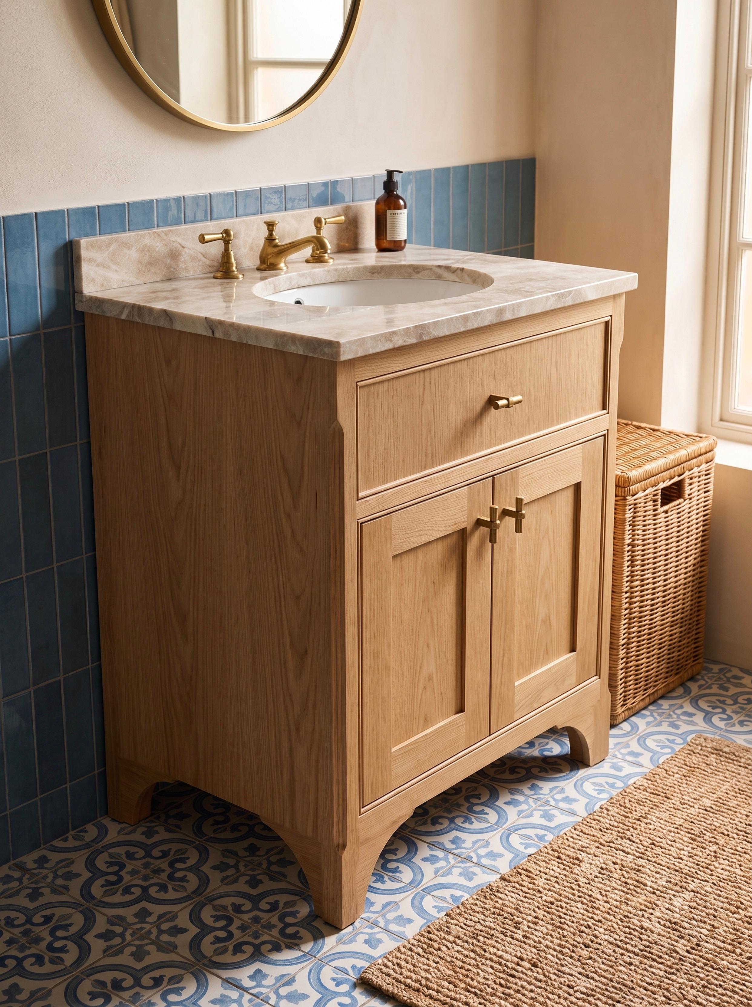 Oxford Single Basin Oak Angled