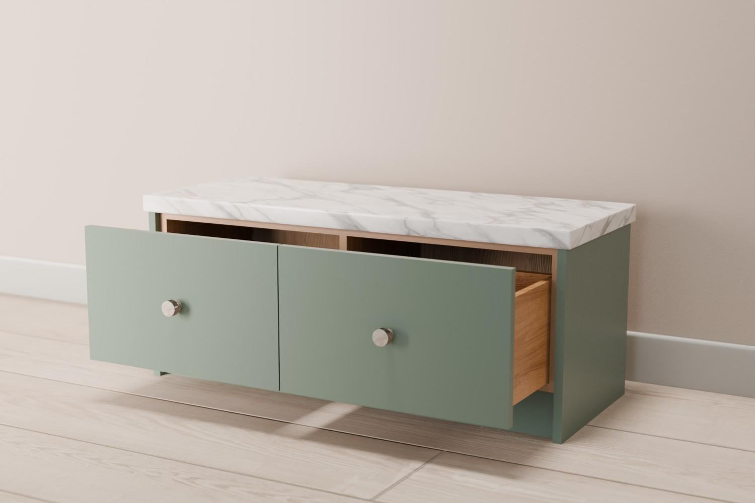 Double Drawer Bench Cabinet