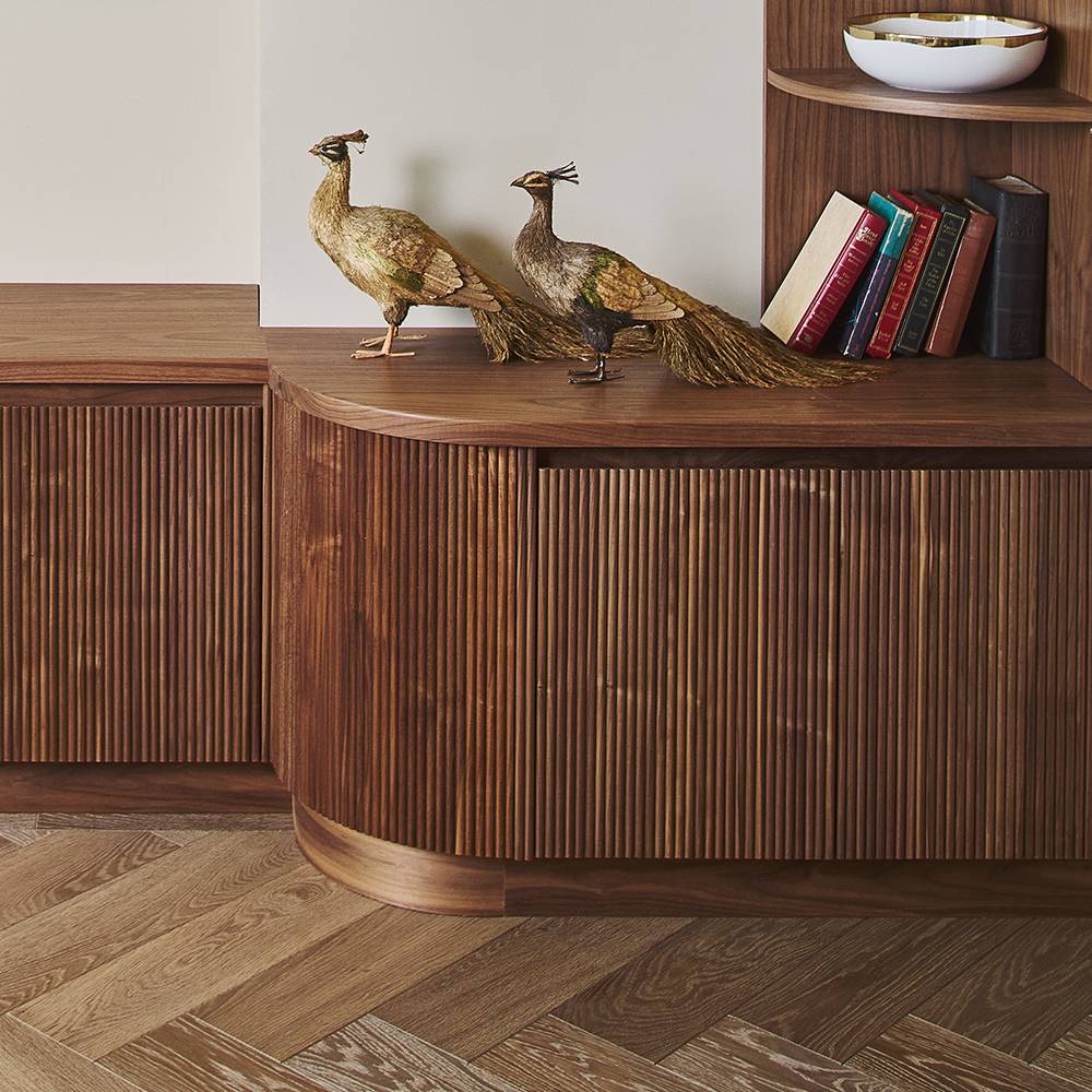 Curved Reeded Walnut