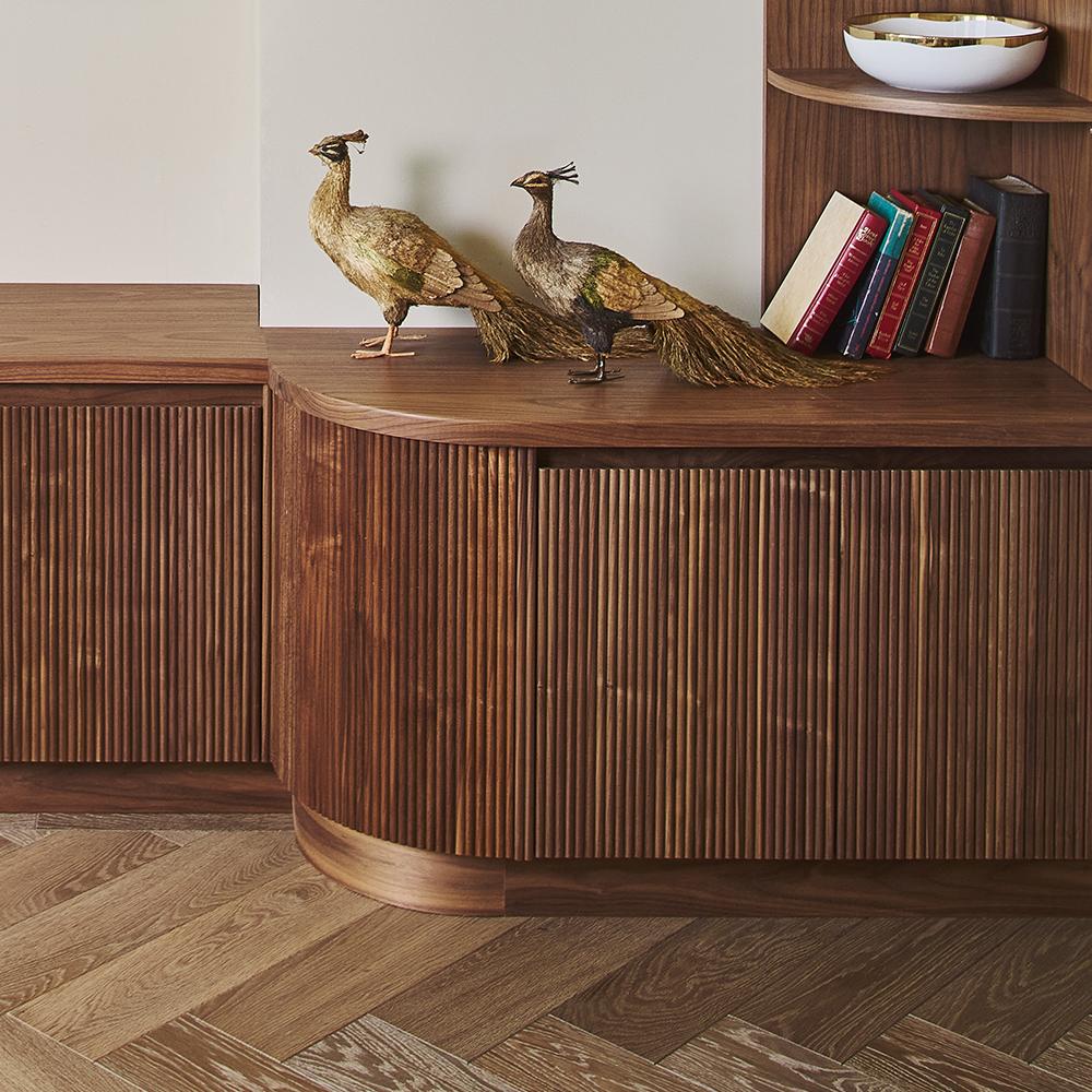 Curved Reeded Walnut