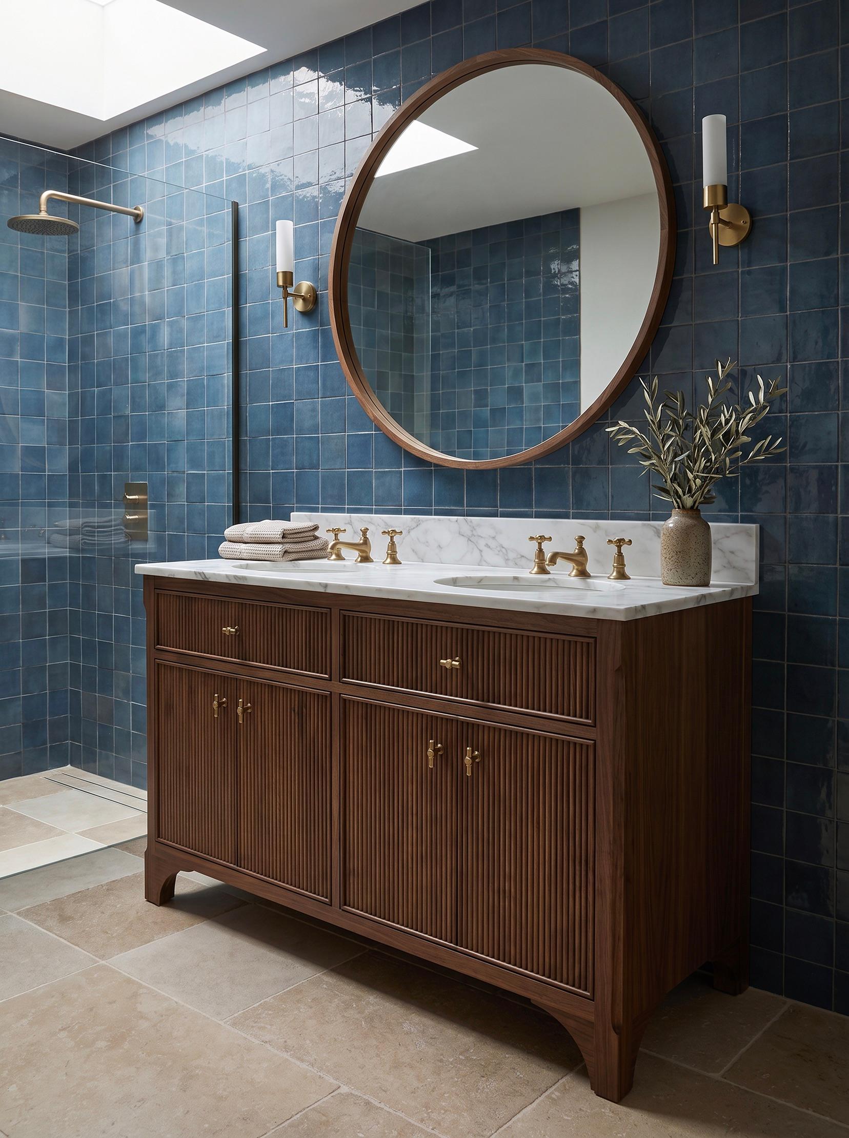 Winchester Double Basin Walnut Angled