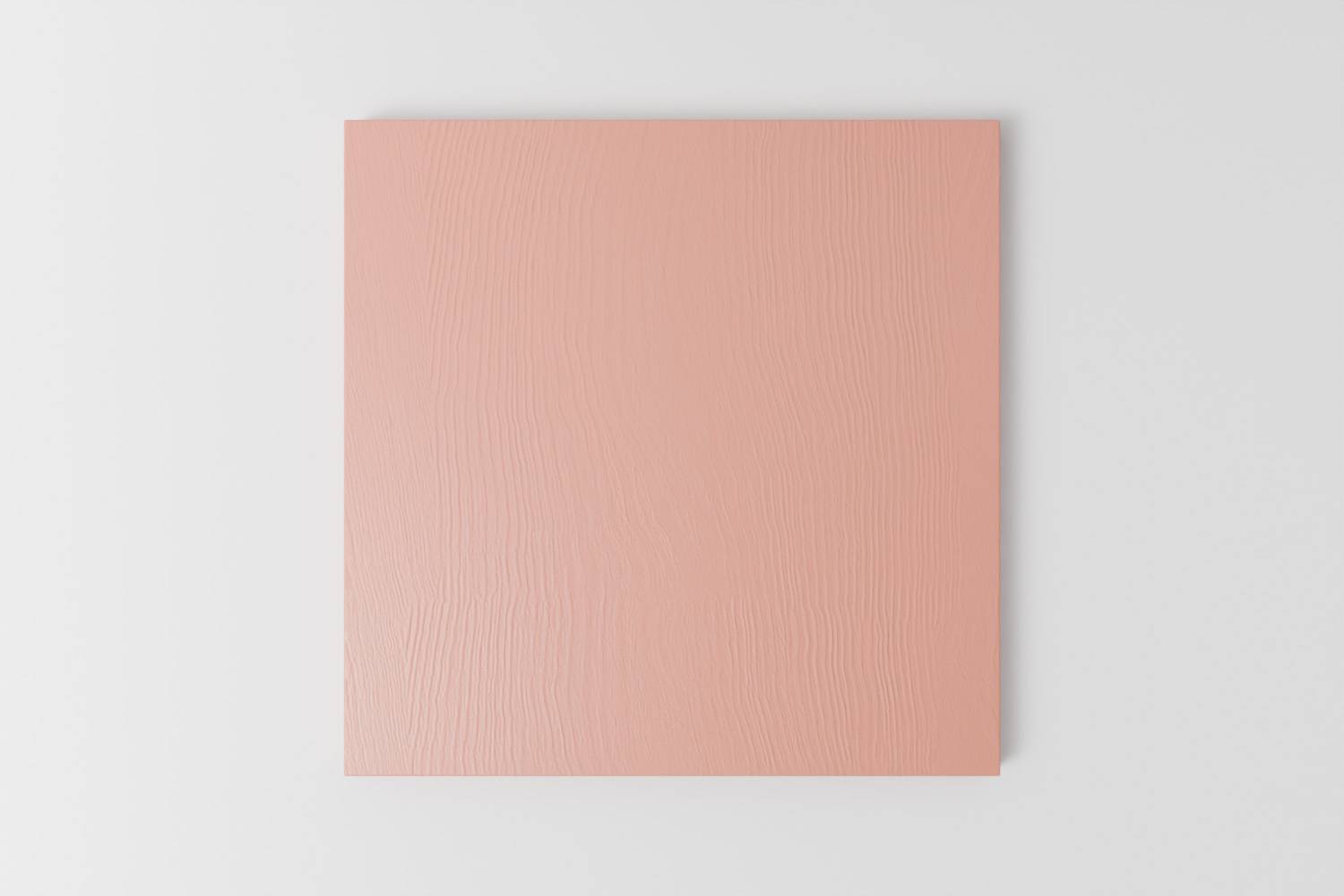 Picture of a square sample painted with a visible grain in Naked Kitchen's Pamment pink colour