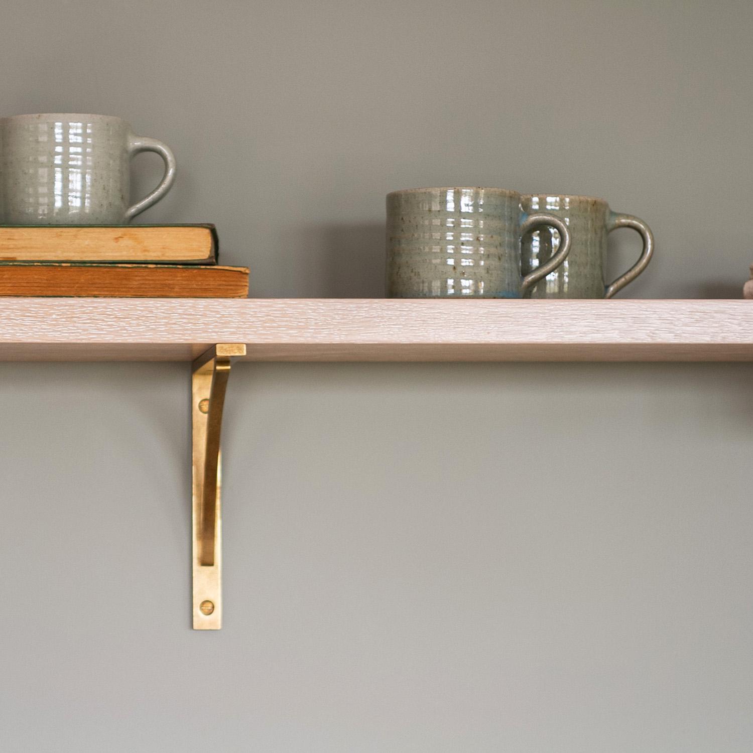 Solid Timber Shelf with Brackets