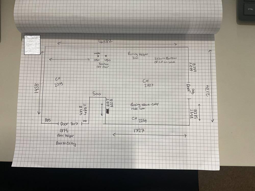 example hand drawn kitchen floor plan