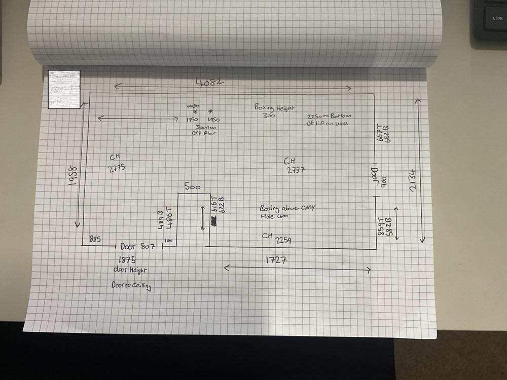 example hand drawn kitchen floor plan