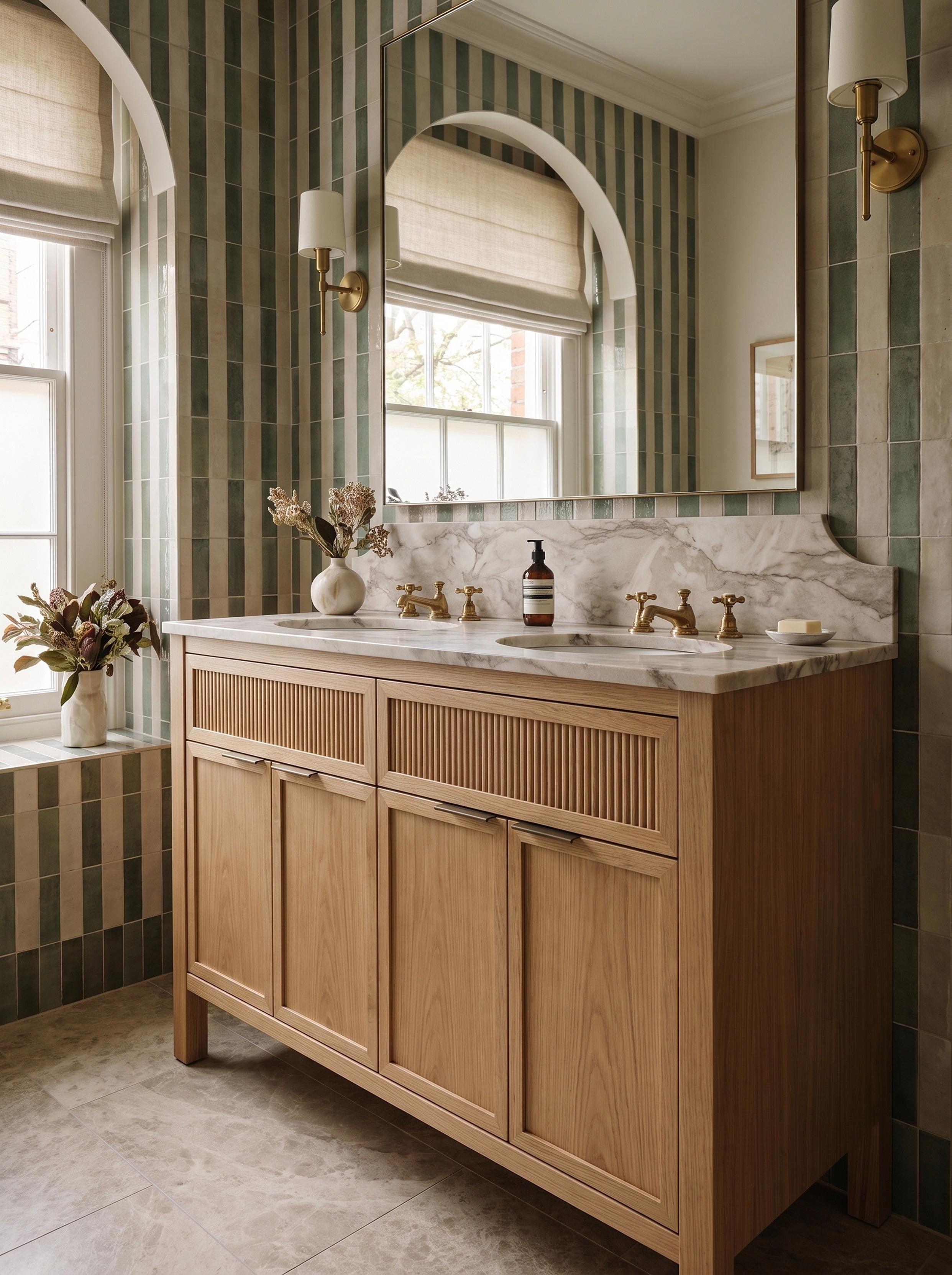 Farringdon Double Basin Oak Angled