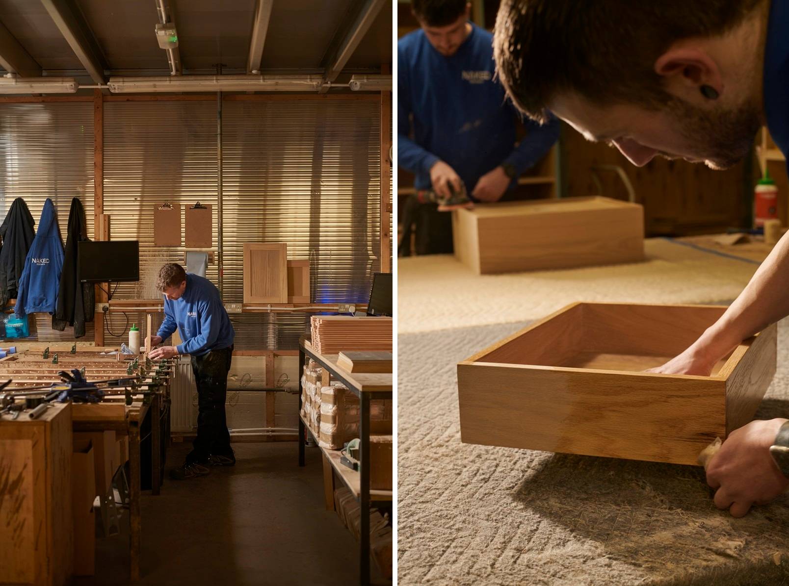 making drawers in the workshop