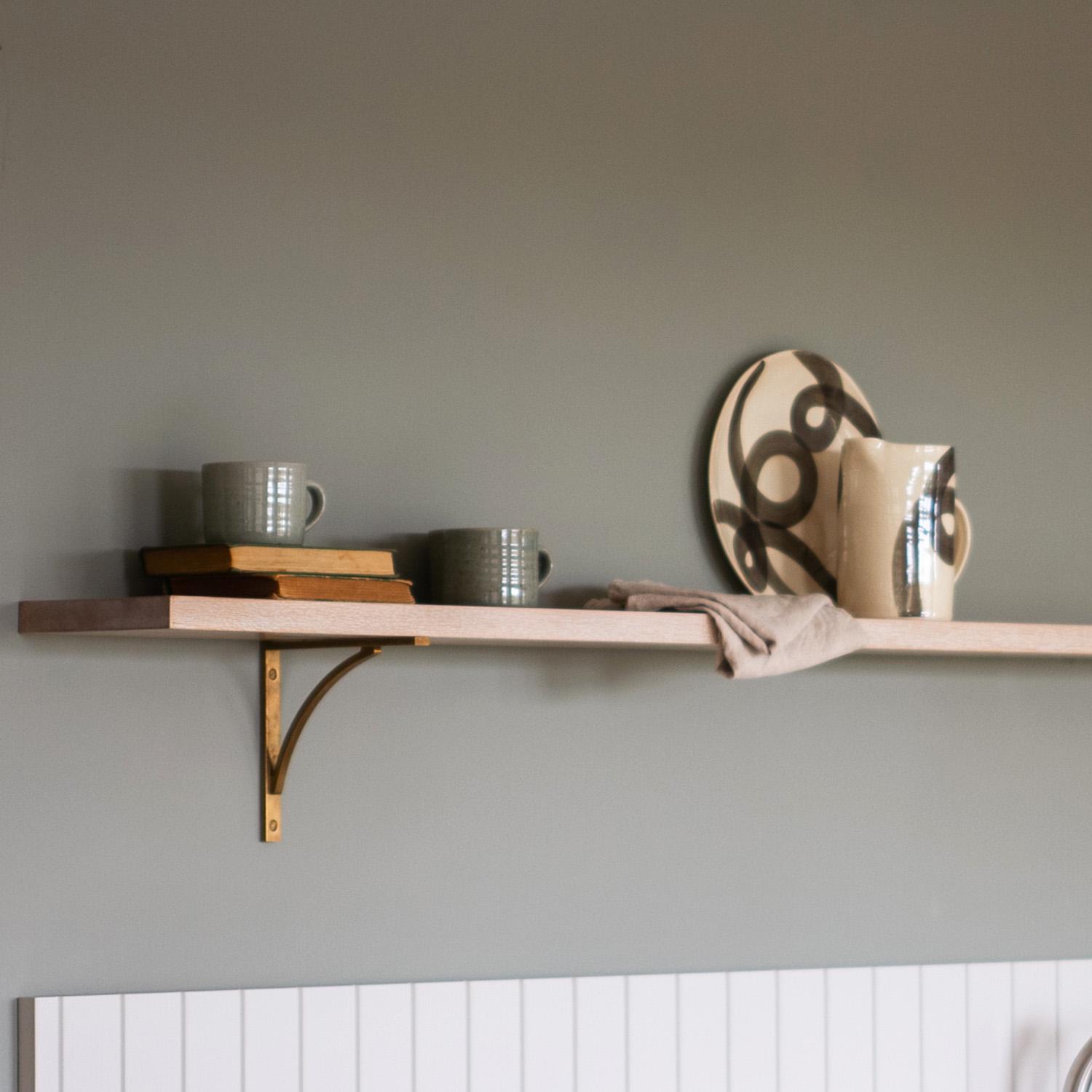 Solid Timber Shelf with Brackets