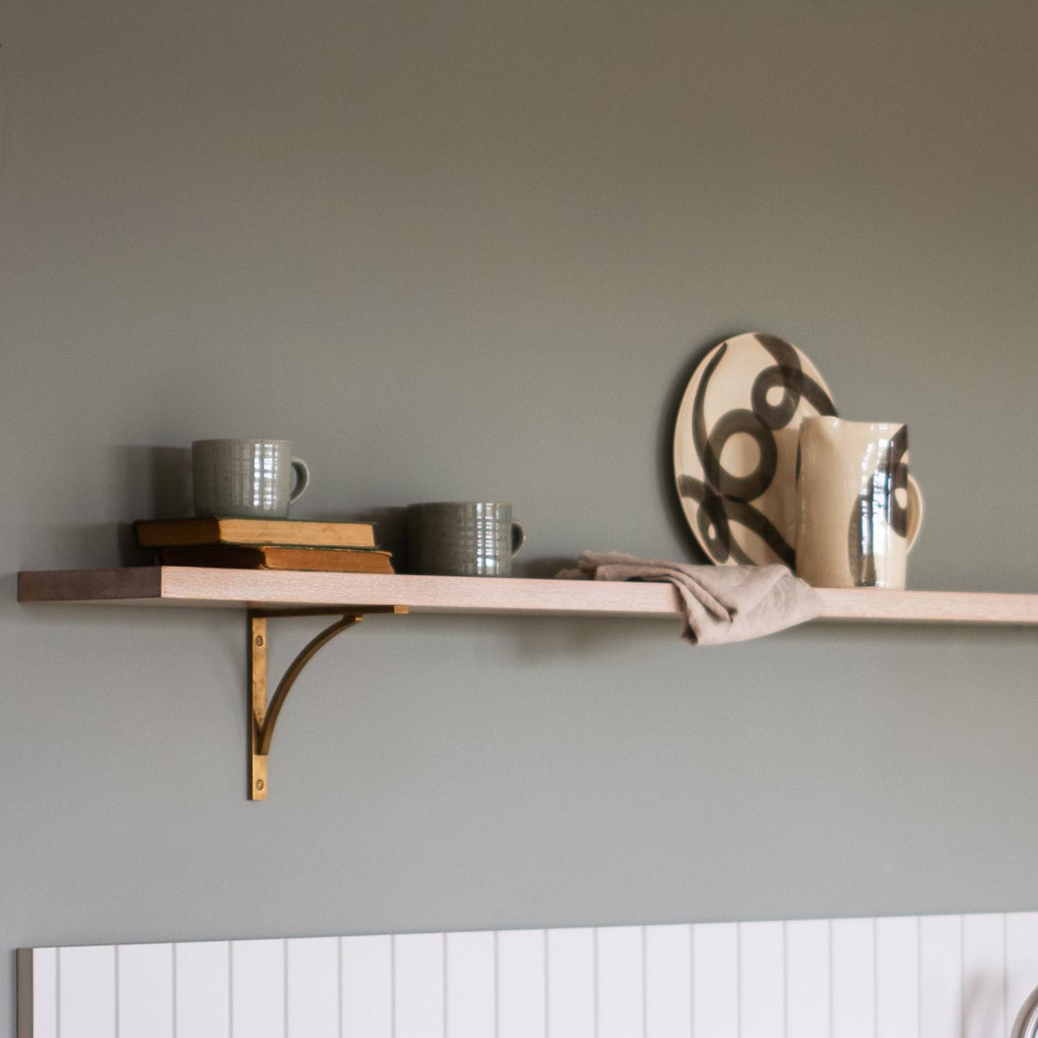 Solid Timber Shelf with Brackets