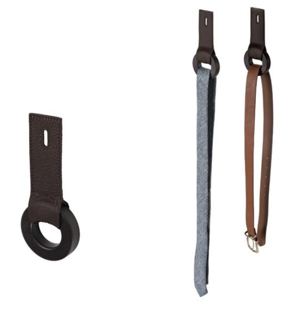 Tie and belt hanger. Genuine leather support. VE80DBAA0921B