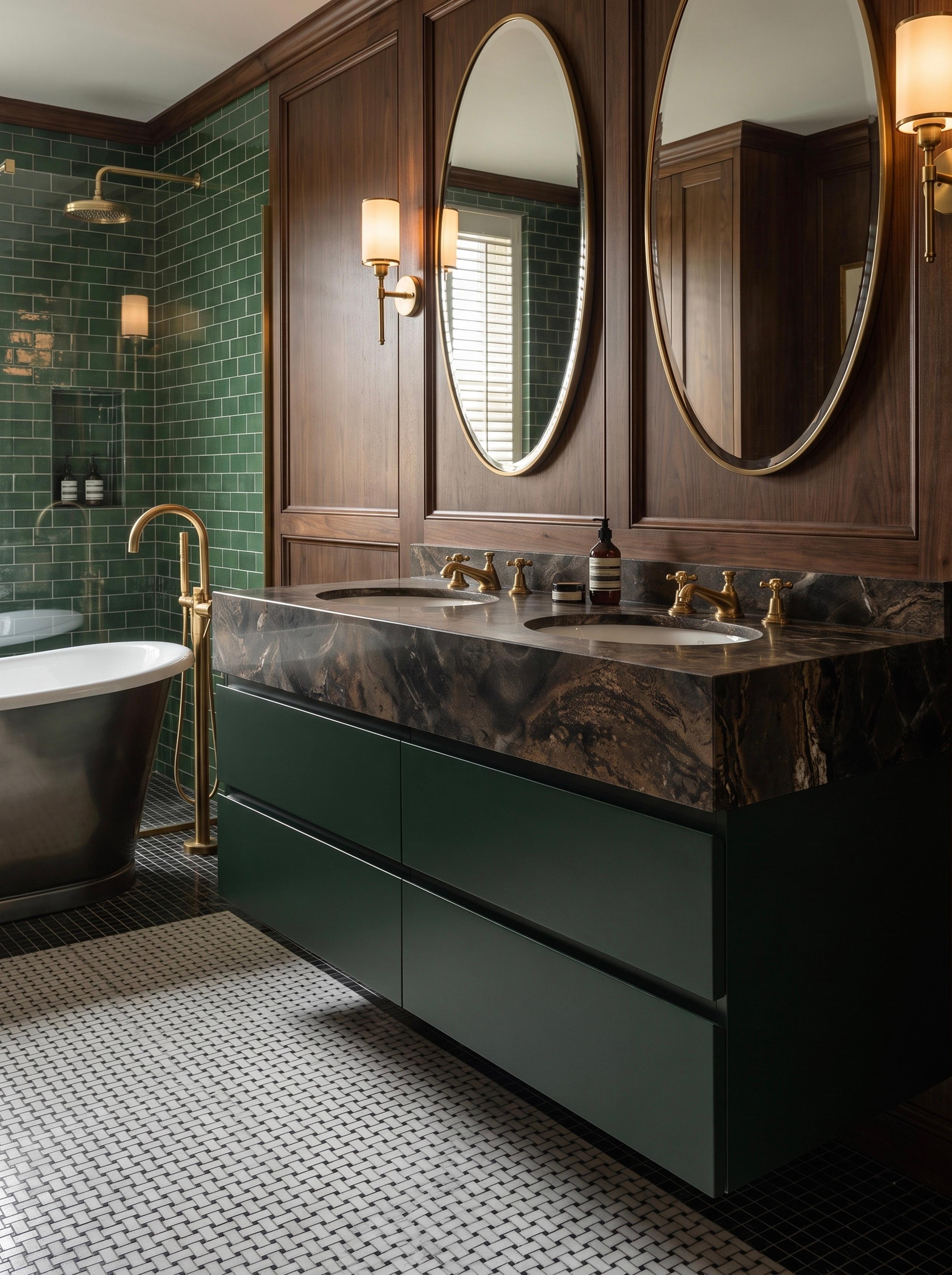 Pembroke Double Basin Painted Angled