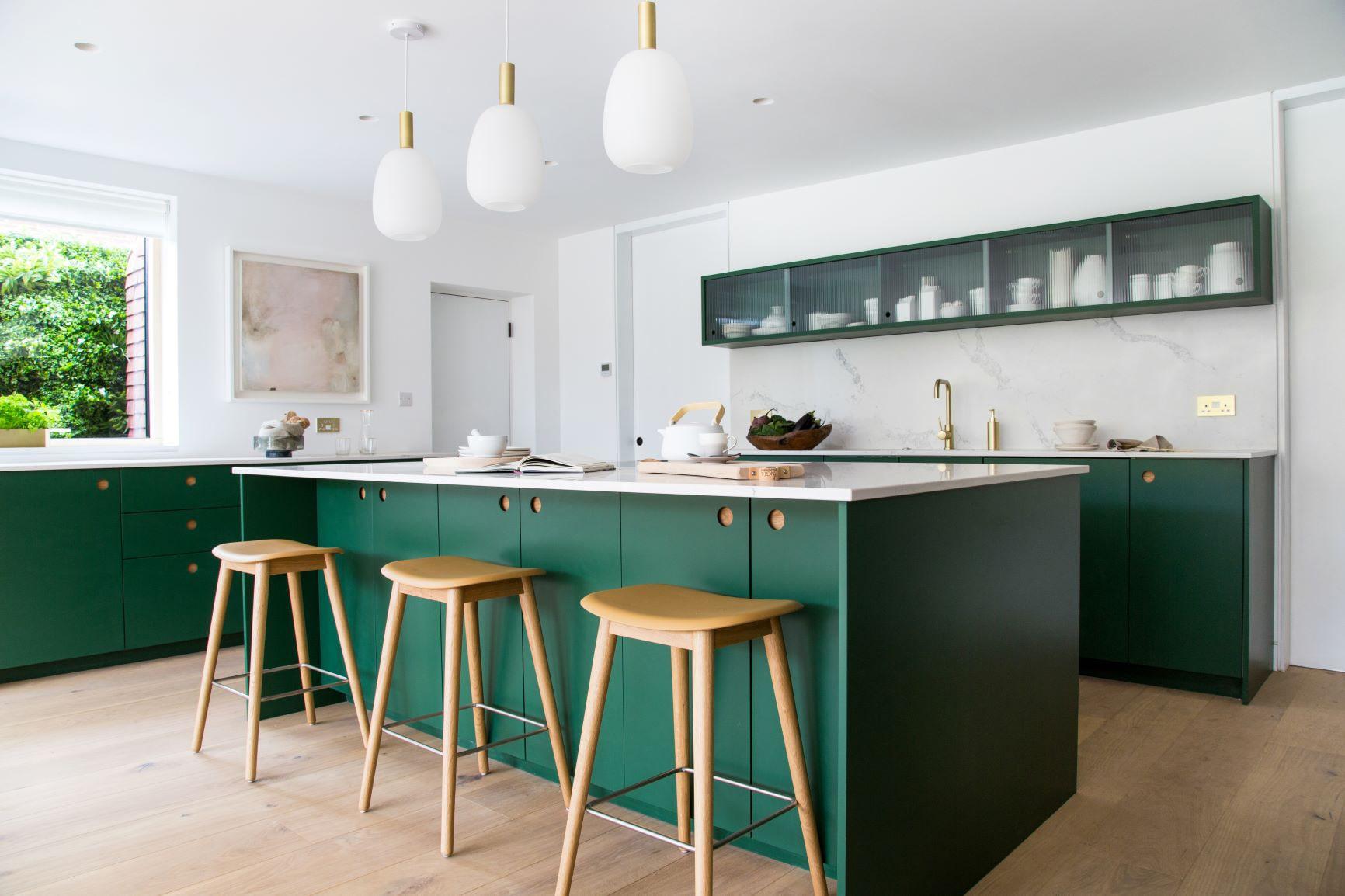 Wiveton Fern (Dark Green) with Ladbroke Doors, Ascot Kitchen,